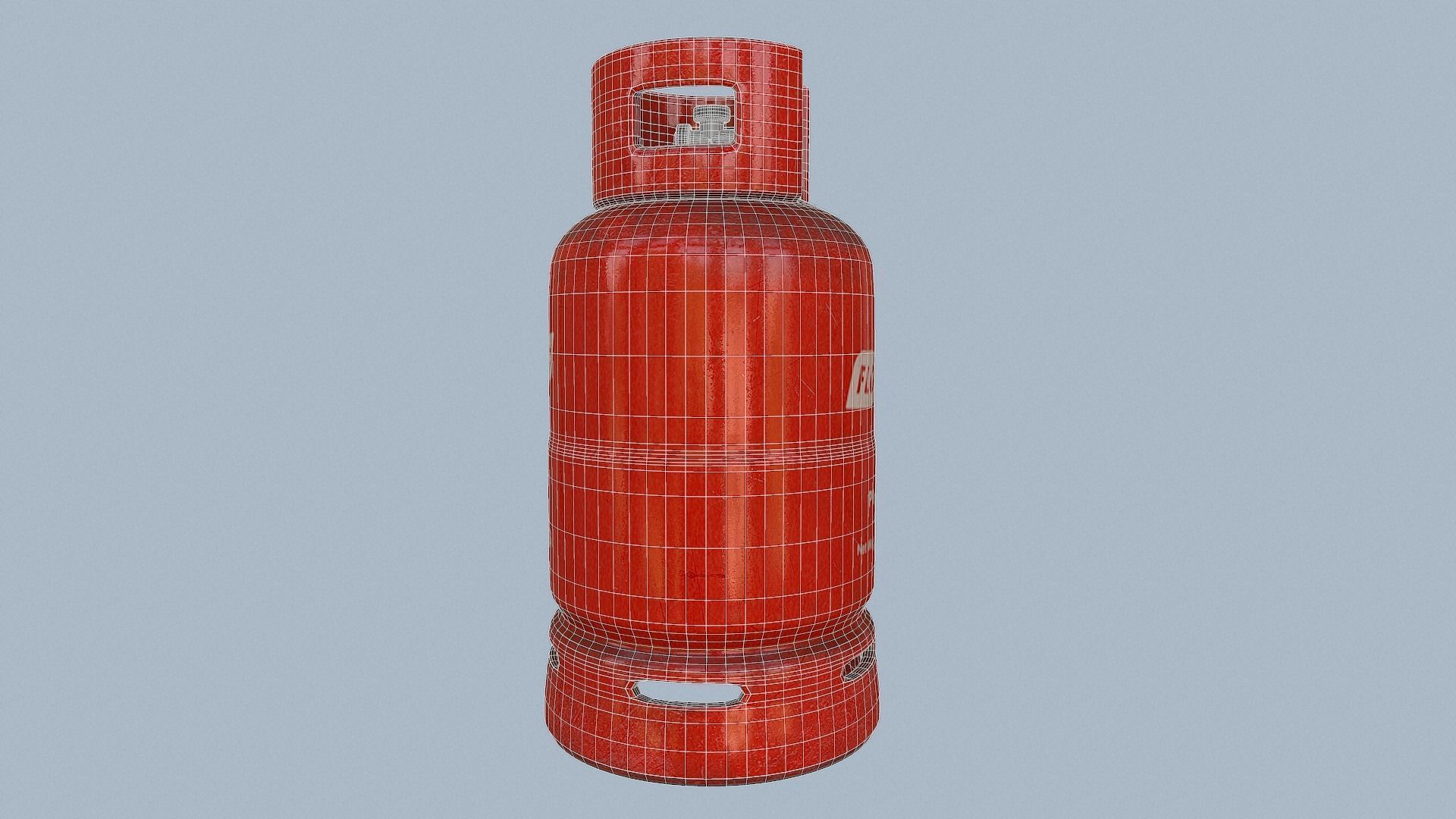 Gas Cylinder Red Low-poly 3D model_49