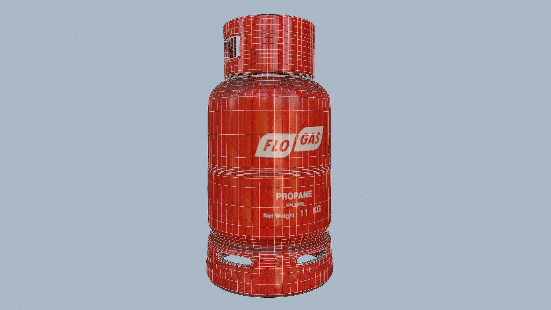 Gas Cylinder Red Low-poly 3D model_29