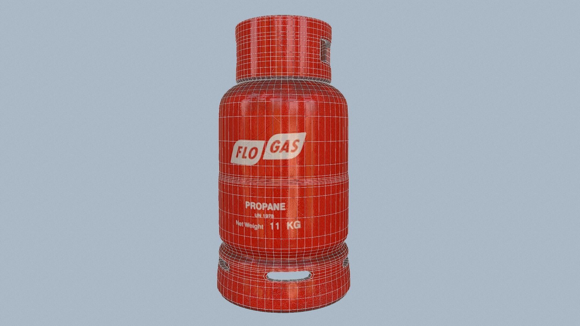 Gas Cylinder Red Low-poly 3D model_35