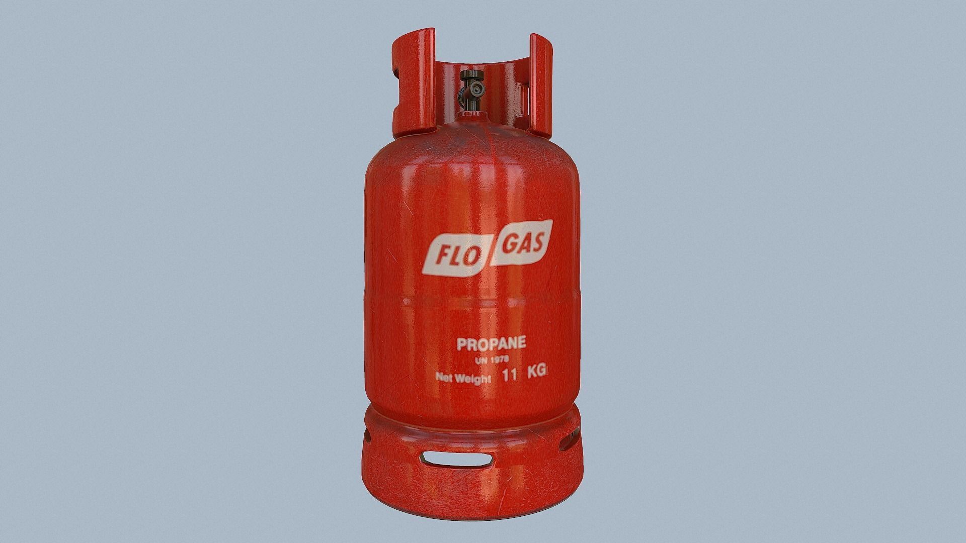 Gas Cylinder Red Low-poly 3D model_60
