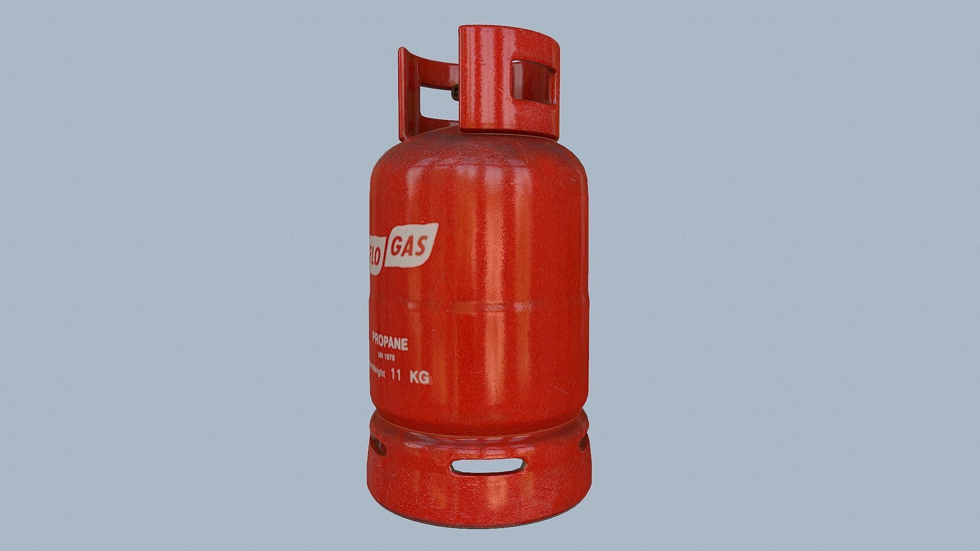 Gas Cylinder Red Low-poly 3D model_10