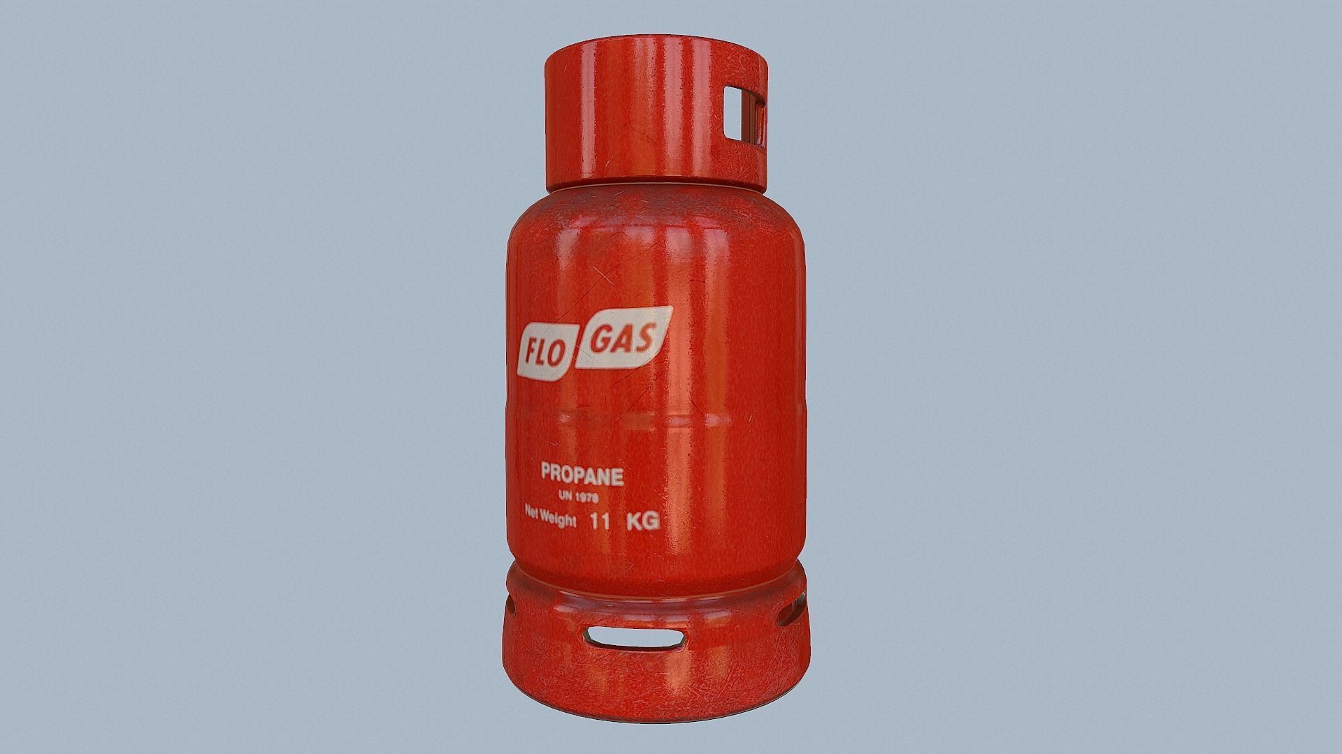 Gas Cylinder Red Low-poly 3D model_36