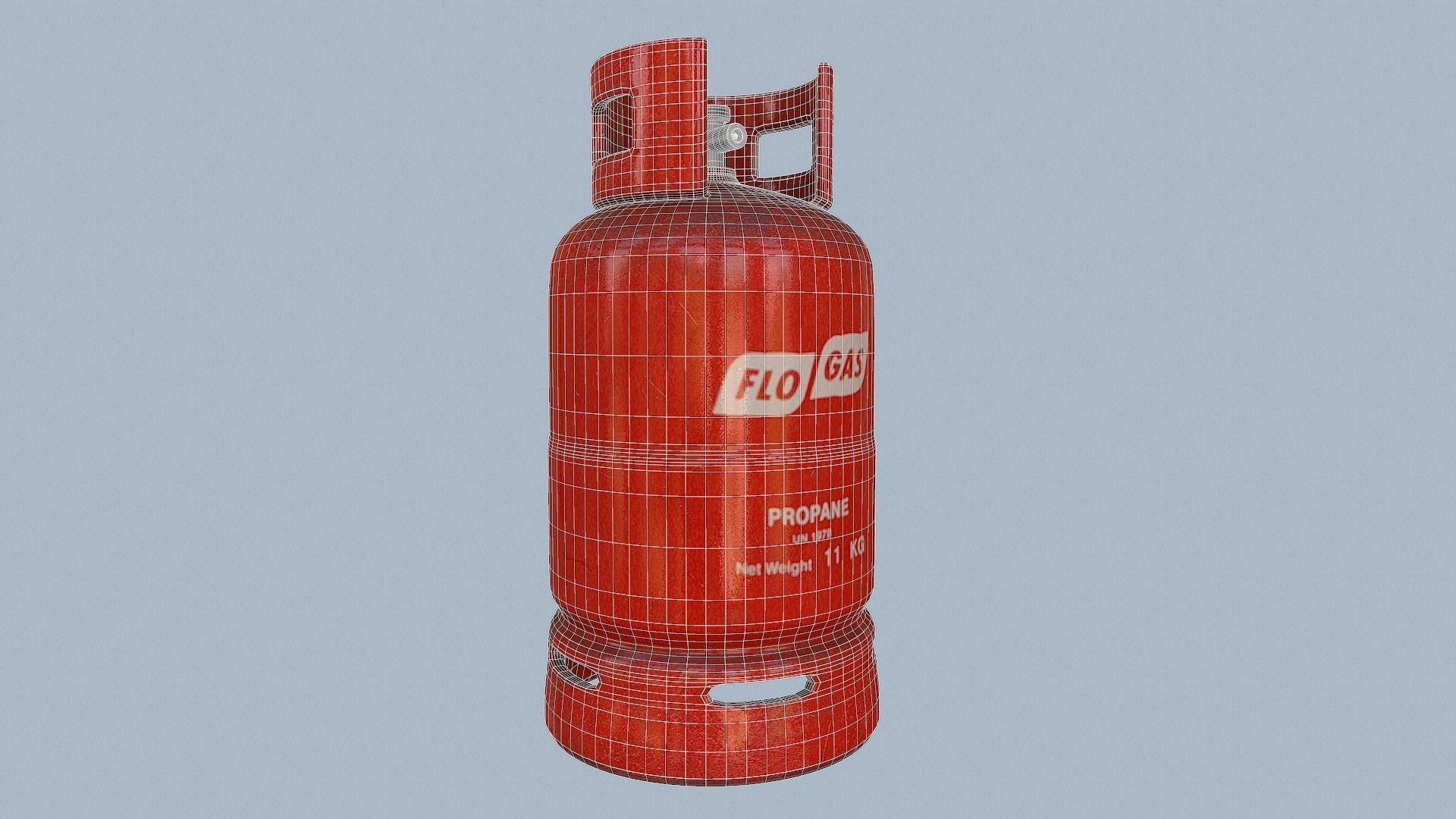 Gas Cylinder Red Low-poly 3D model_57