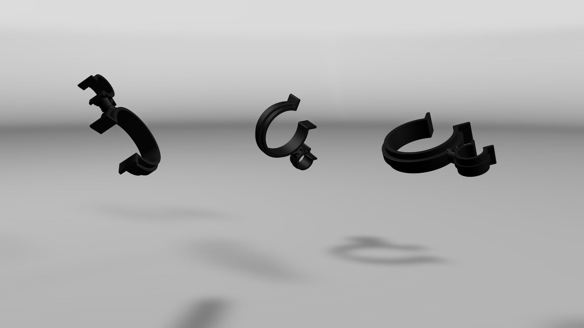 Rotating hose or wire clip Low-poly 3D model_12