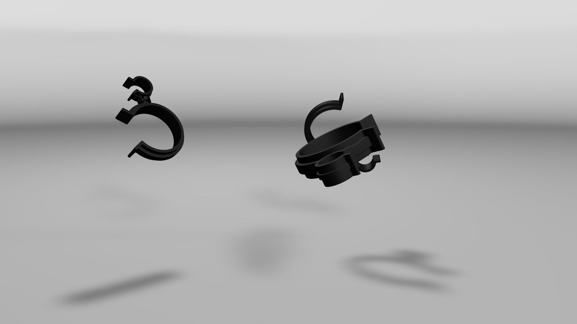 Rotating hose or wire clip Low-poly 3D model_10