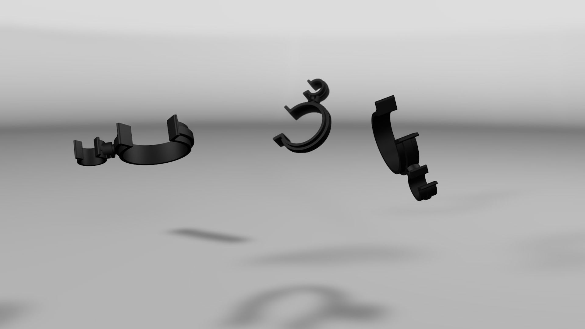 Rotating hose or wire clip Low-poly 3D model_17