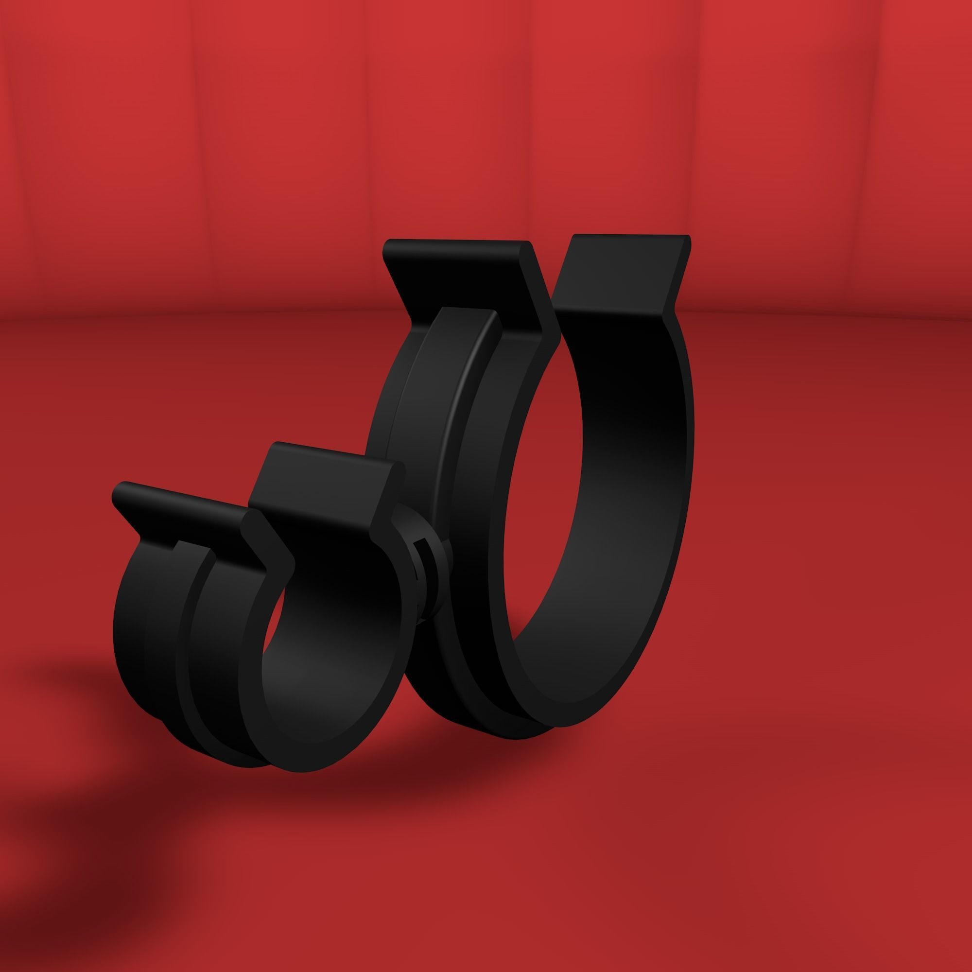 Rotating hose or wire clip Low-poly 3D model_2