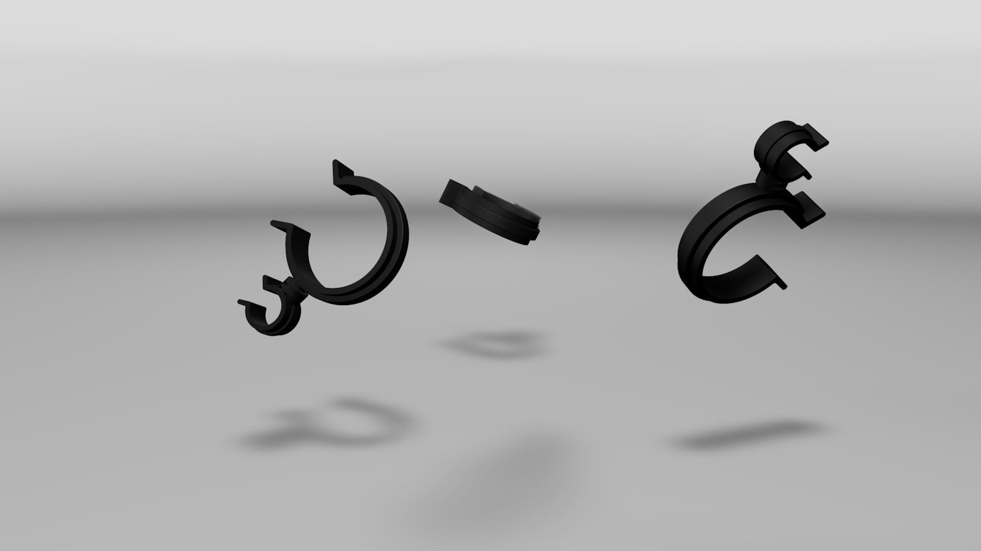 Rotating hose or wire clip Low-poly 3D model_13