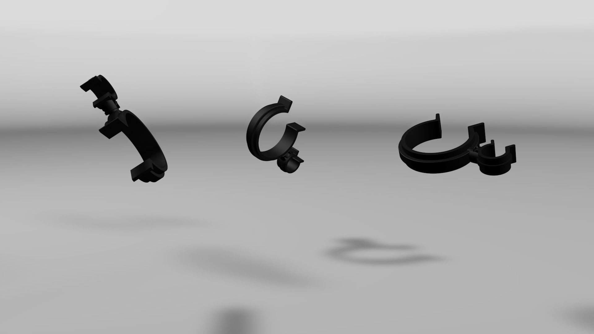 Rotating hose or wire clip Low-poly 3D model_11