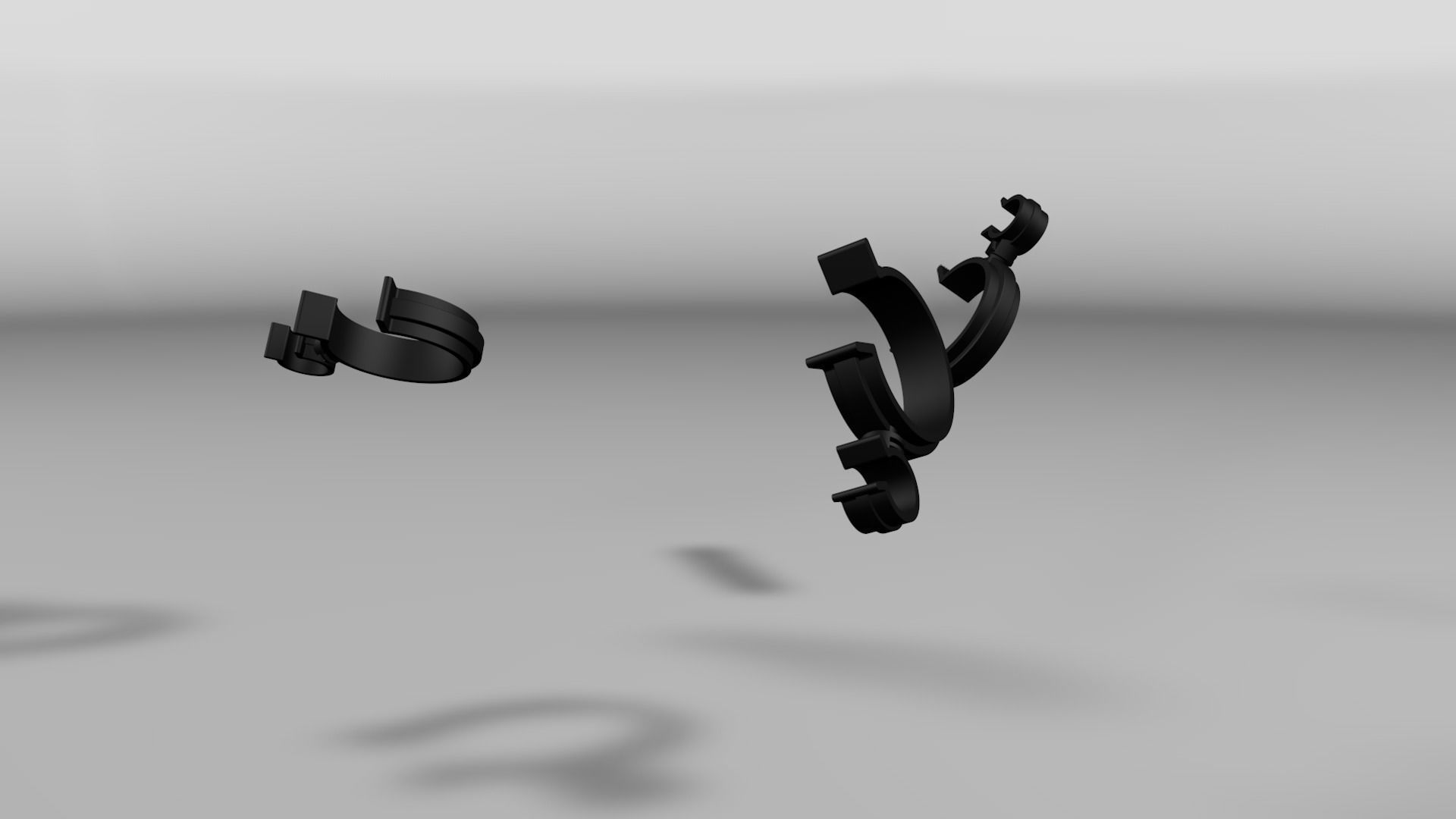 Rotating hose or wire clip Low-poly 3D model_9