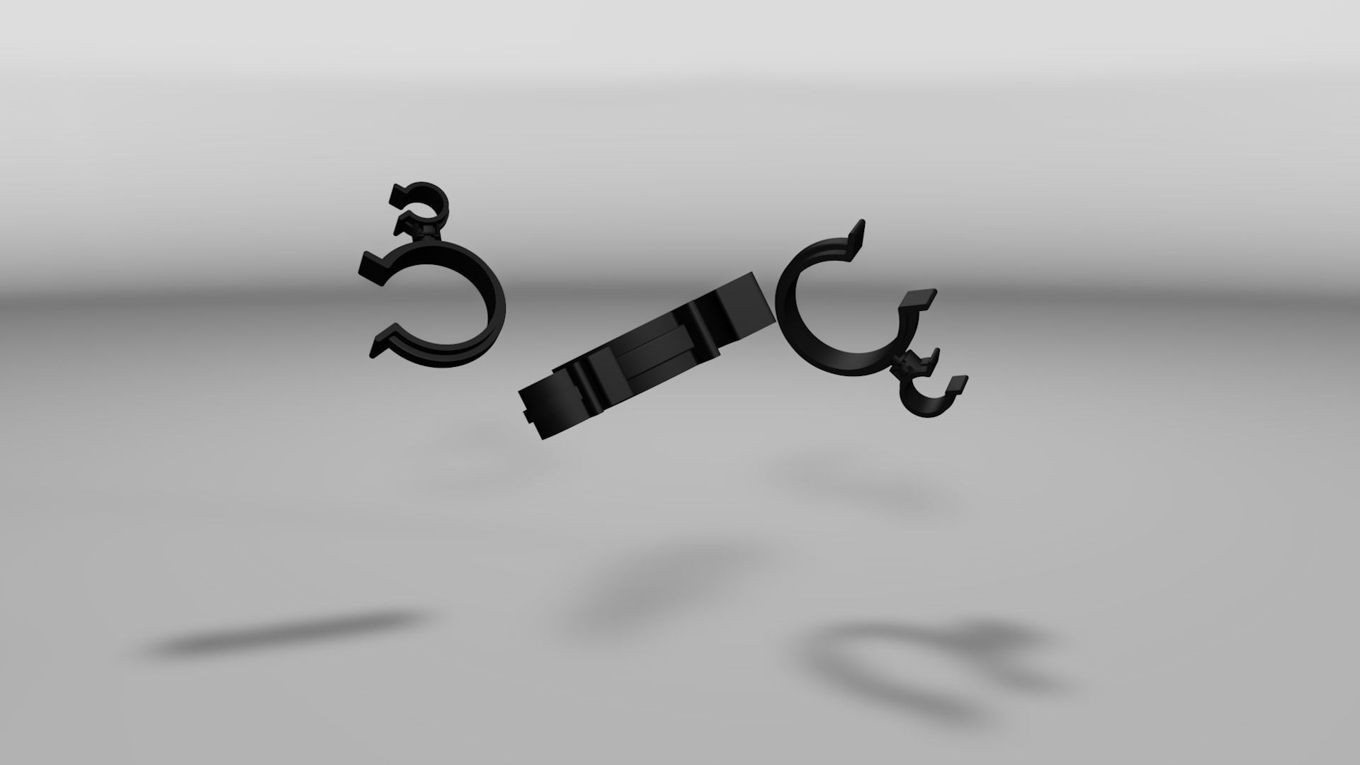 Rotating hose or wire clip Low-poly 3D model_15