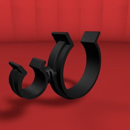 Rotating hose or wire clip Low-poly 3D model