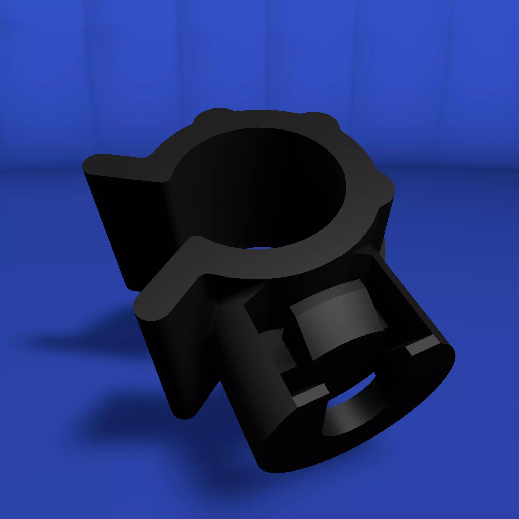 Rotating clip to anchor cylindrical elements Low-poly 3D model_0