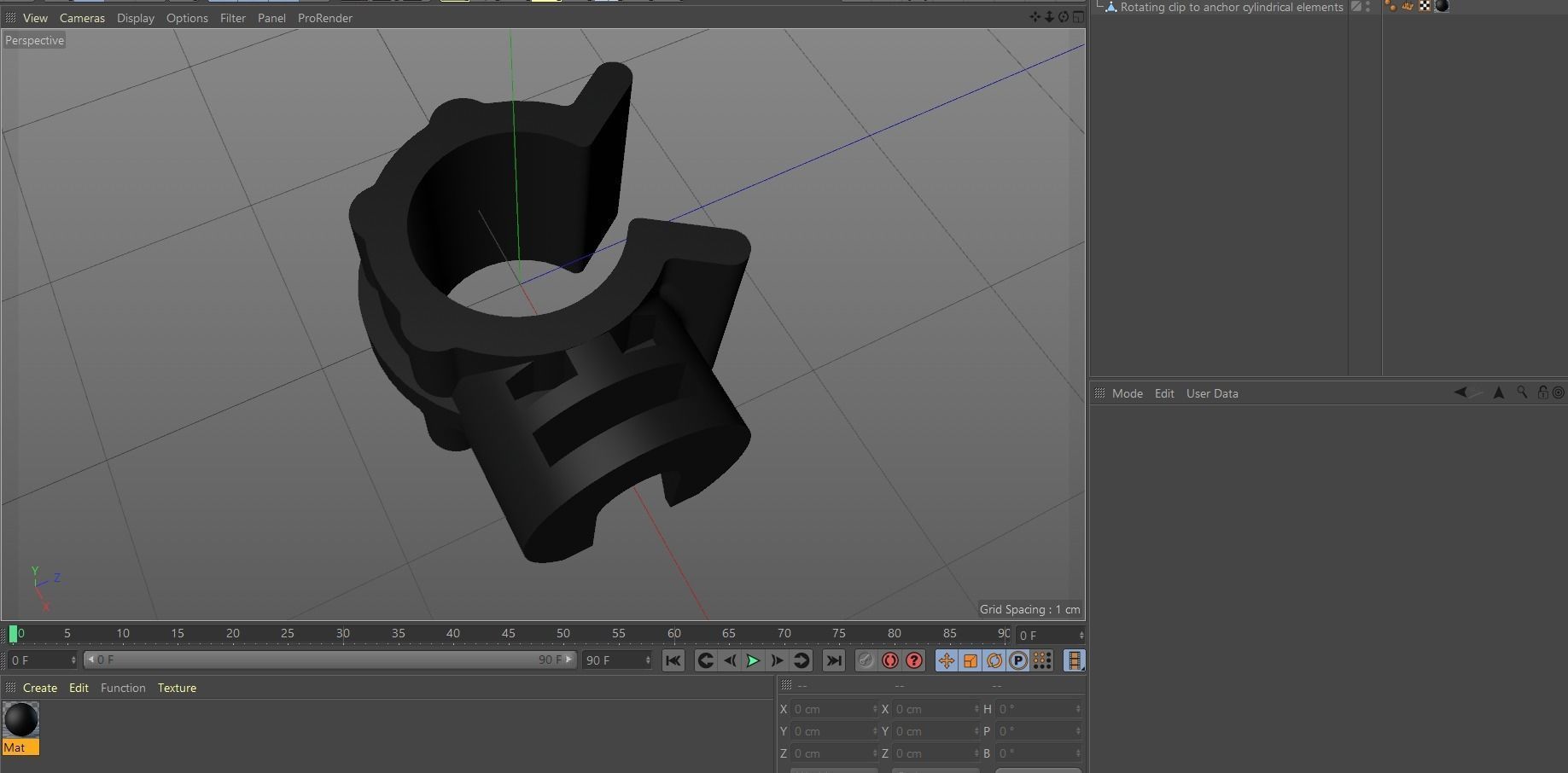 Rotating clip to anchor cylindrical elements Low-poly 3D model_2