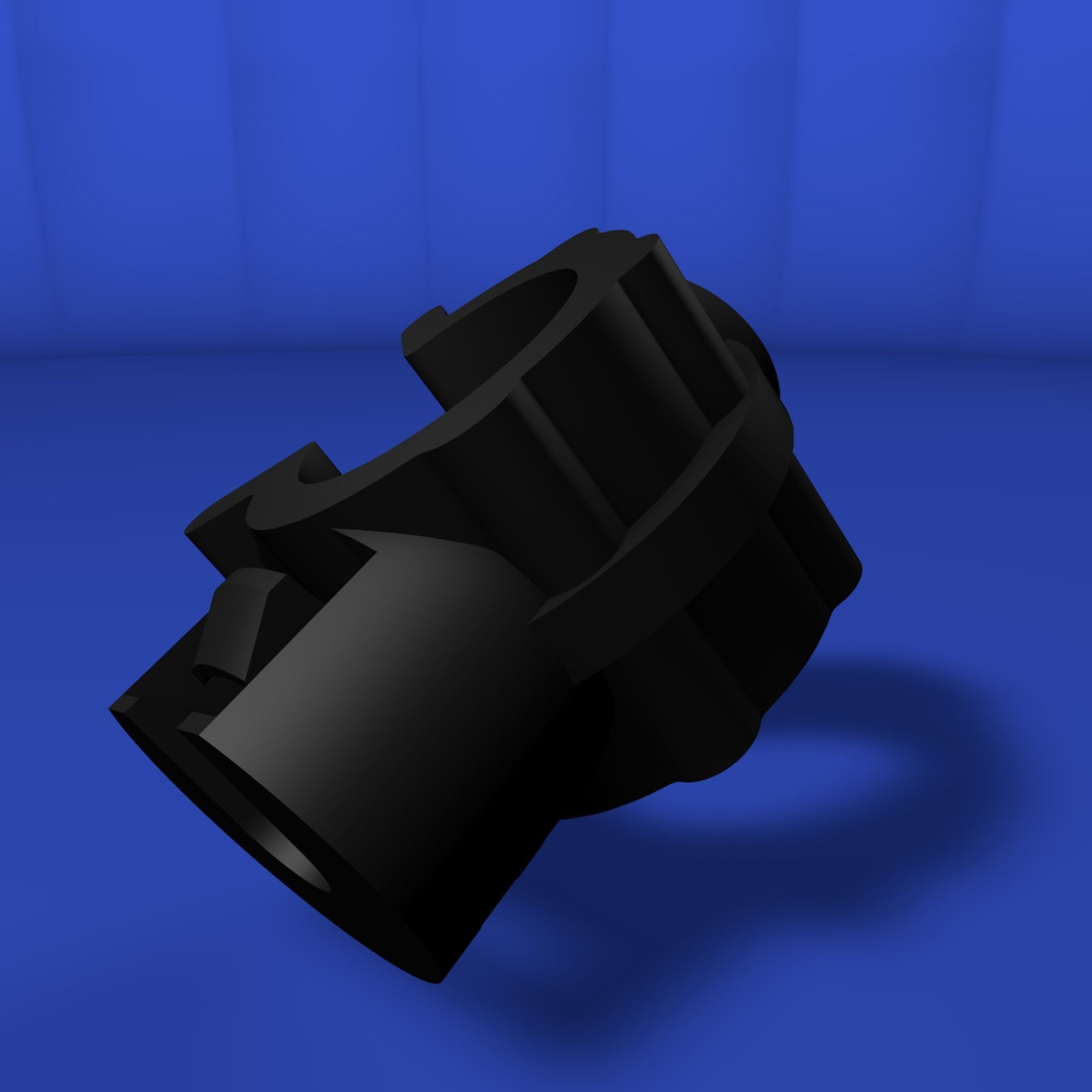 Rotating clip to anchor cylindrical elements Low-poly 3D model_20