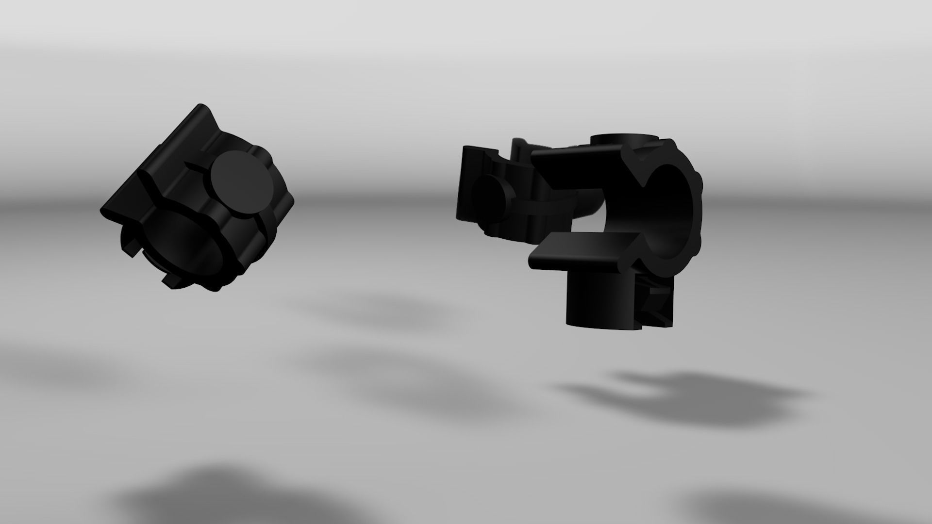 Rotating clip to anchor cylindrical elements Low-poly 3D model_11