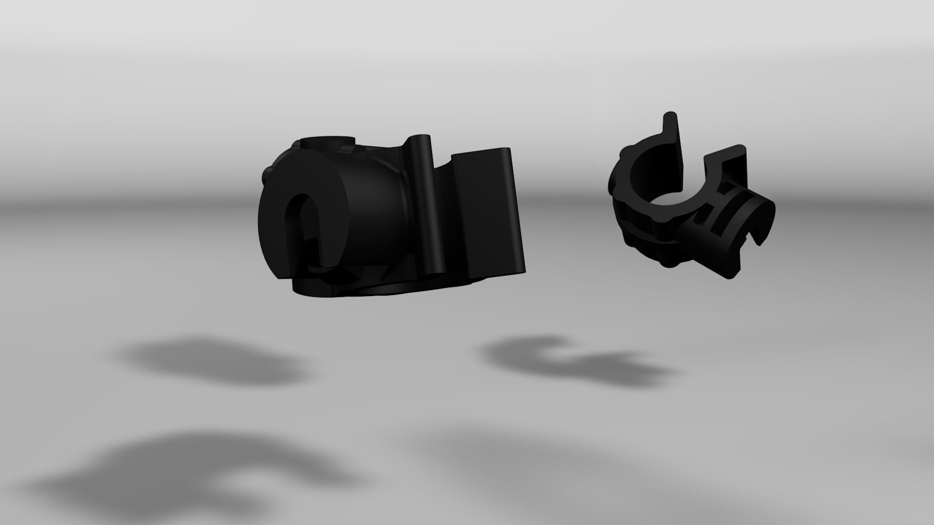 Rotating clip to anchor cylindrical elements Low-poly 3D model_10