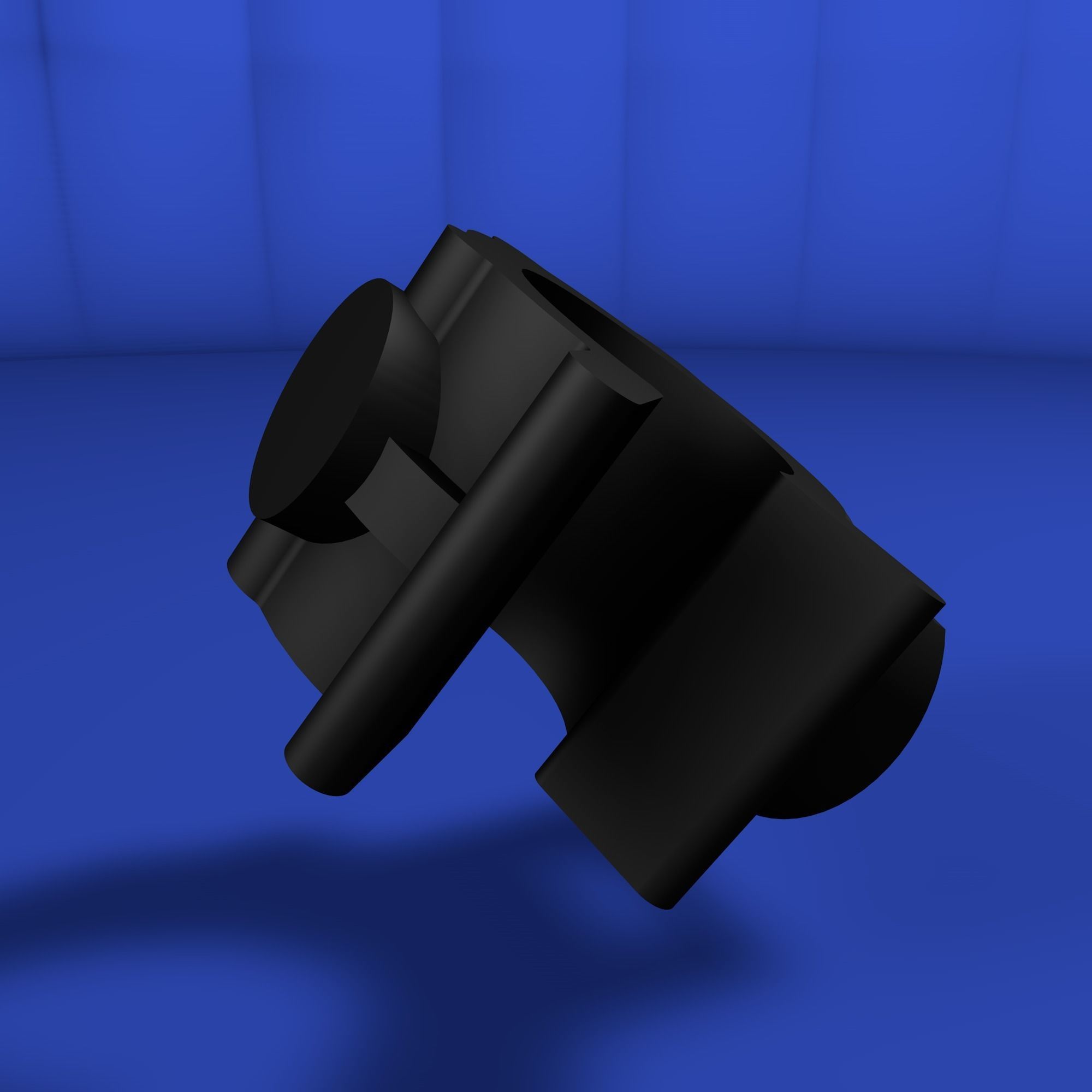 Rotating clip to anchor cylindrical elements Low-poly 3D model_5