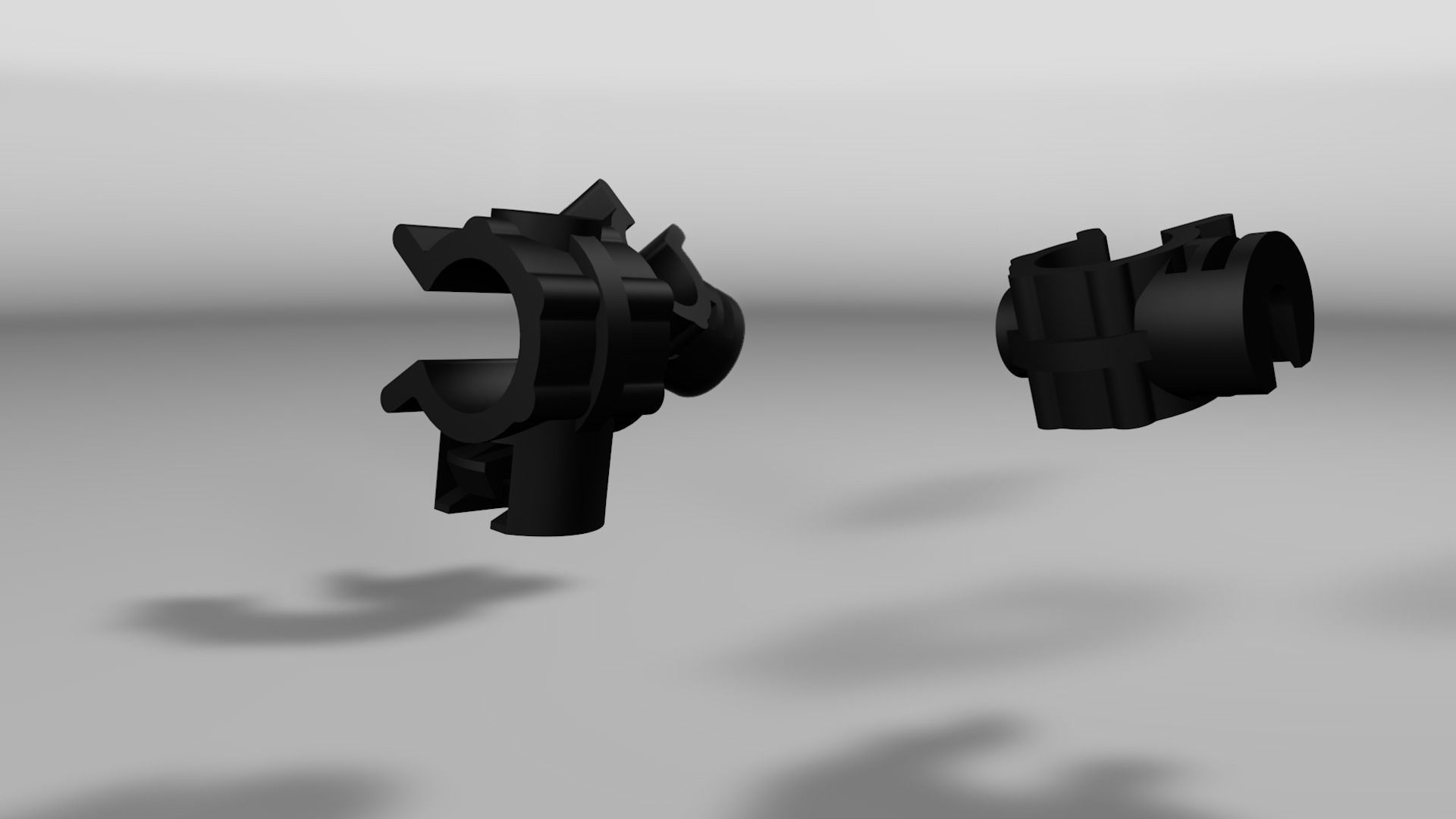 Rotating clip to anchor cylindrical elements Low-poly 3D model_9