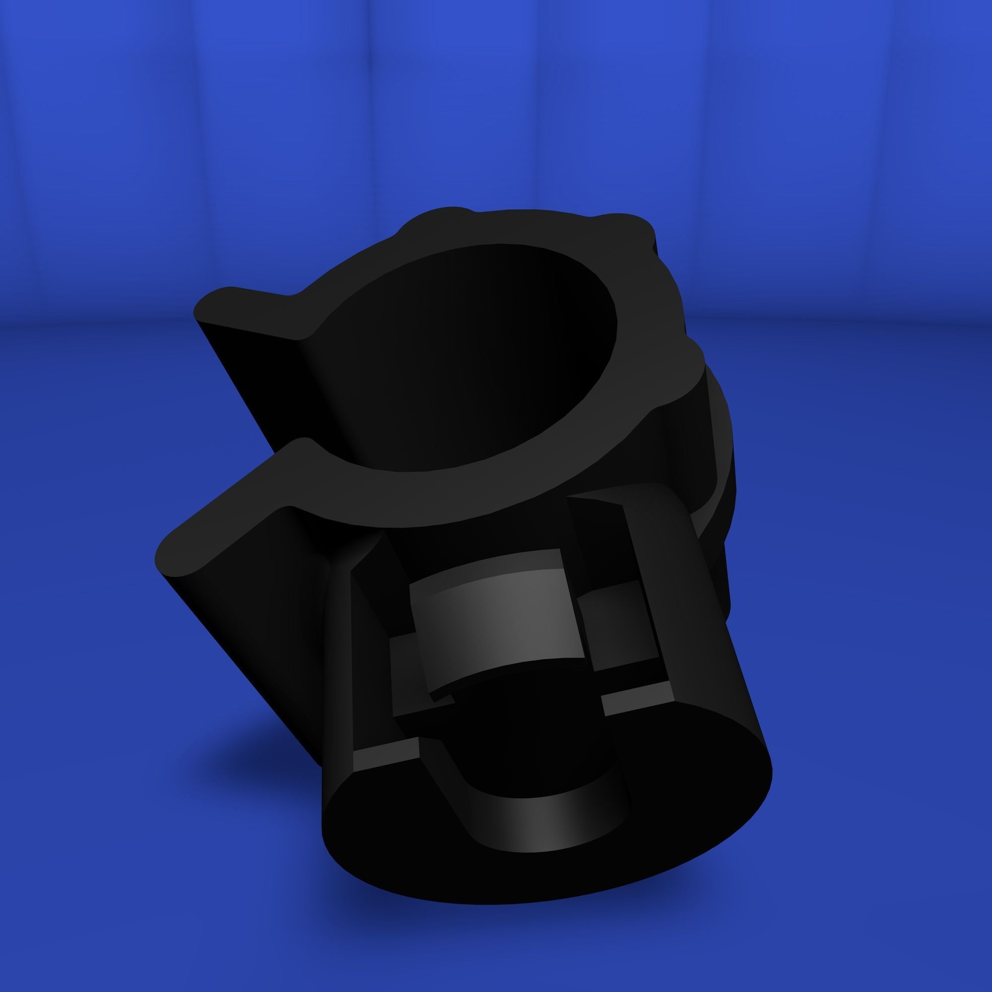 Rotating clip to anchor cylindrical elements Low-poly 3D model_14