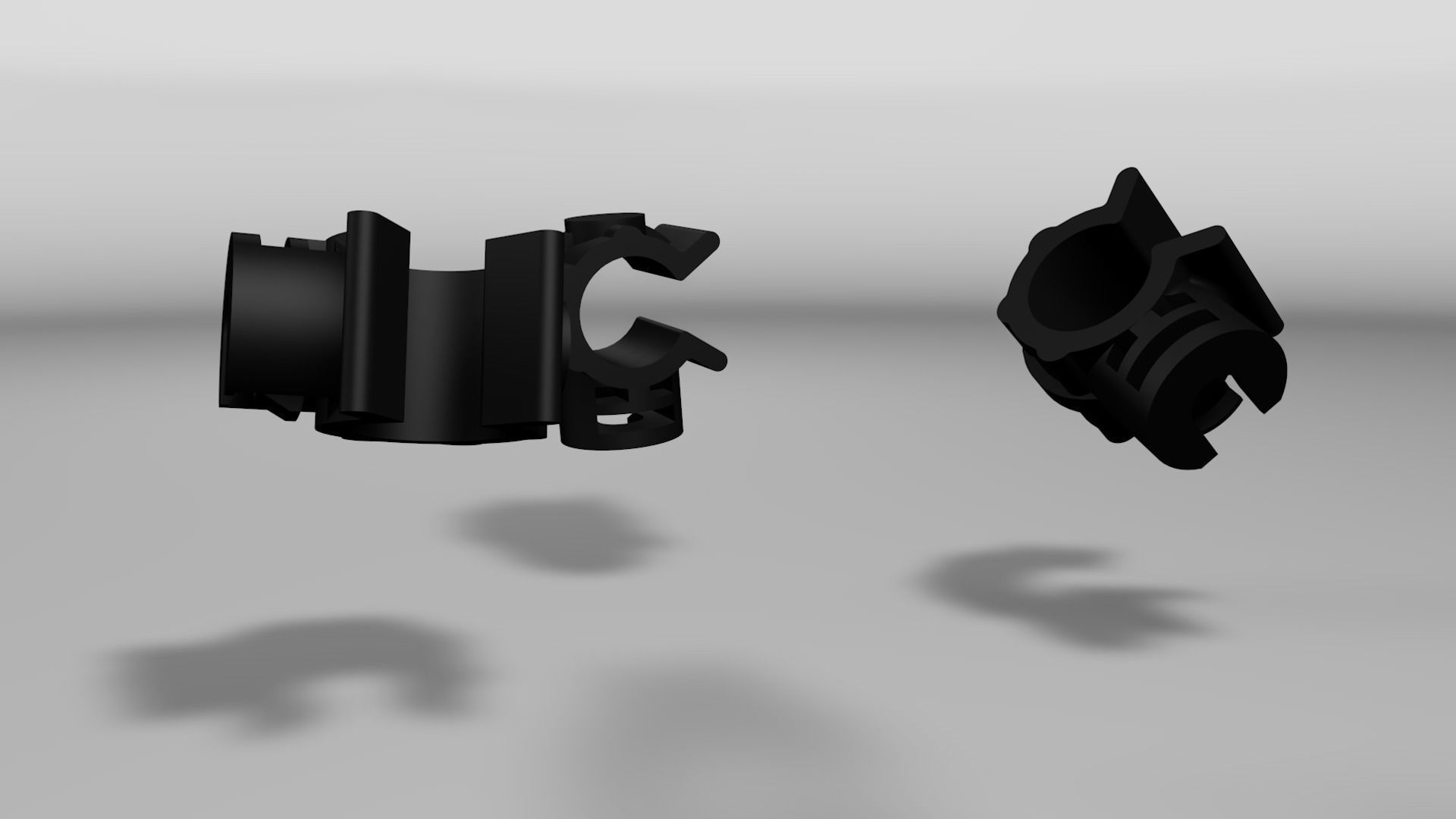 Rotating clip to anchor cylindrical elements Low-poly 3D model_7