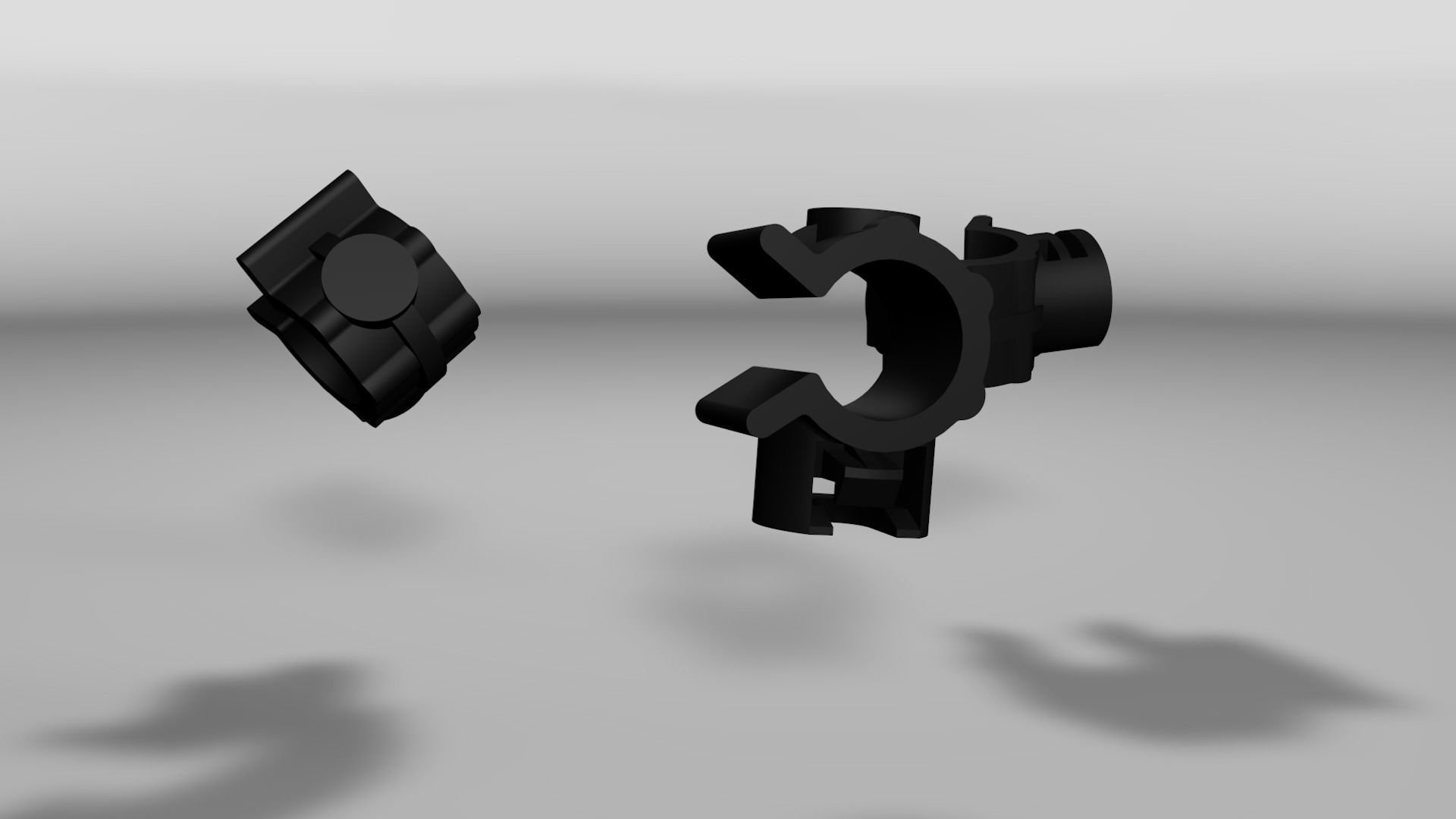 Rotating clip to anchor cylindrical elements Low-poly 3D model_13