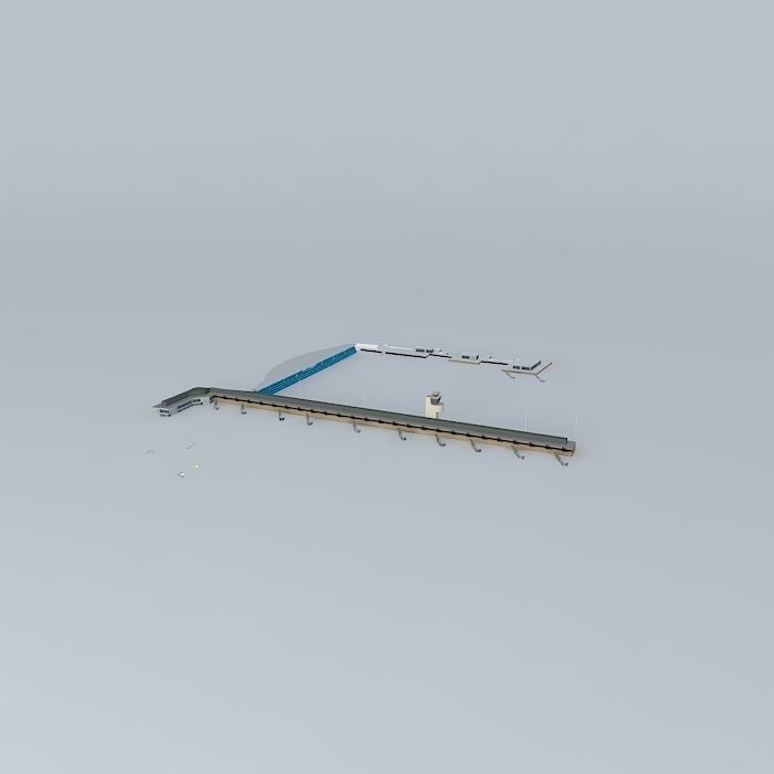 lszh Zürich Airport real 100 25 Free 3D model_1