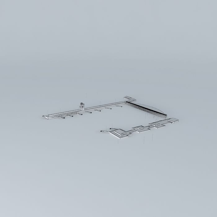 lszh Zürich Airport real 100 25 Free 3D model_3