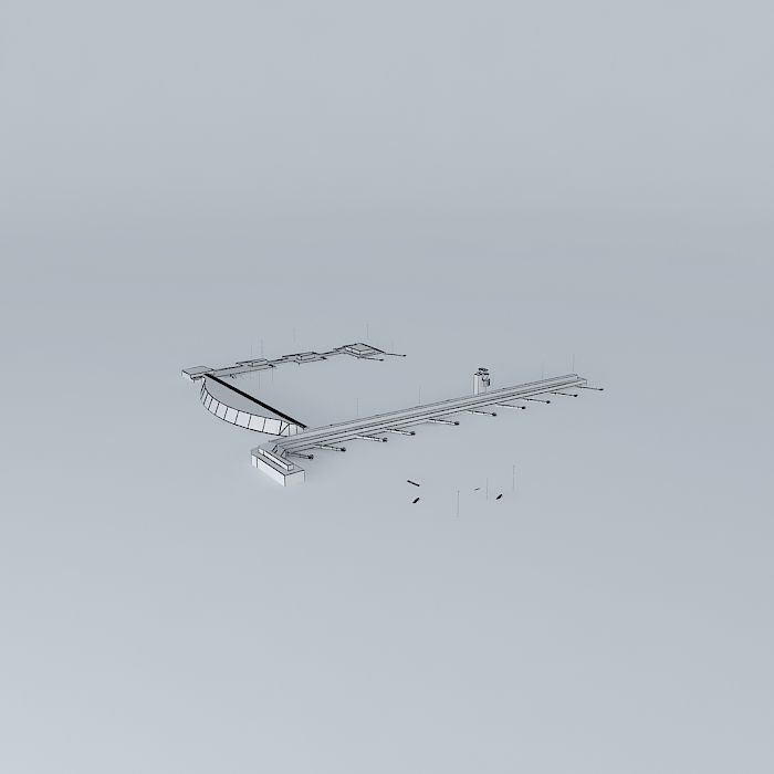 lszh Zürich Airport real 100 25 Free 3D model_4