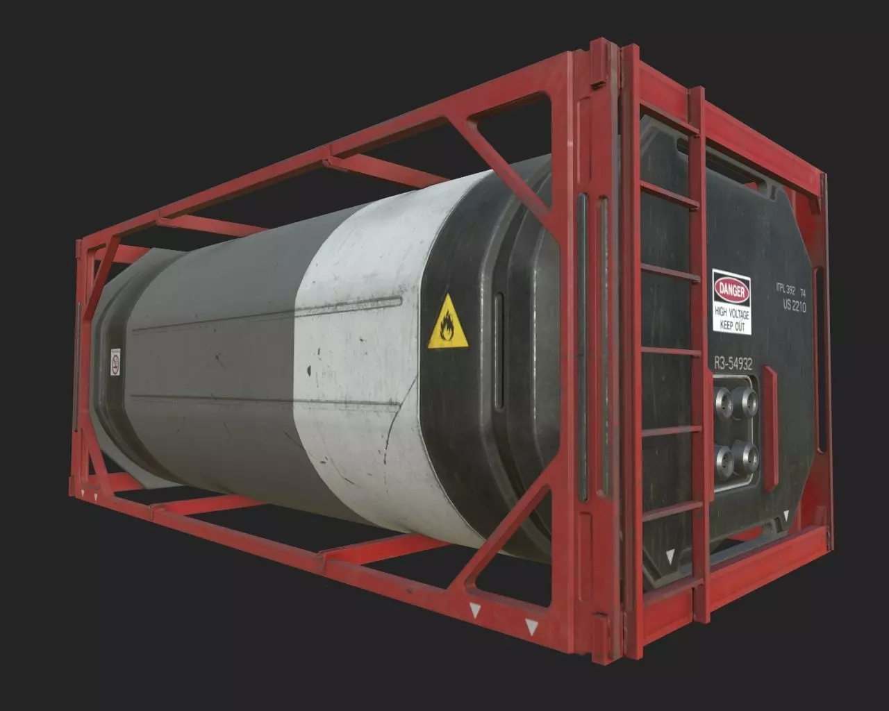 Sci-Fi Container Low-poly 3D model