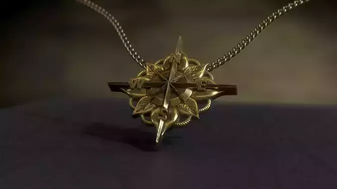 Compass pendant necklace