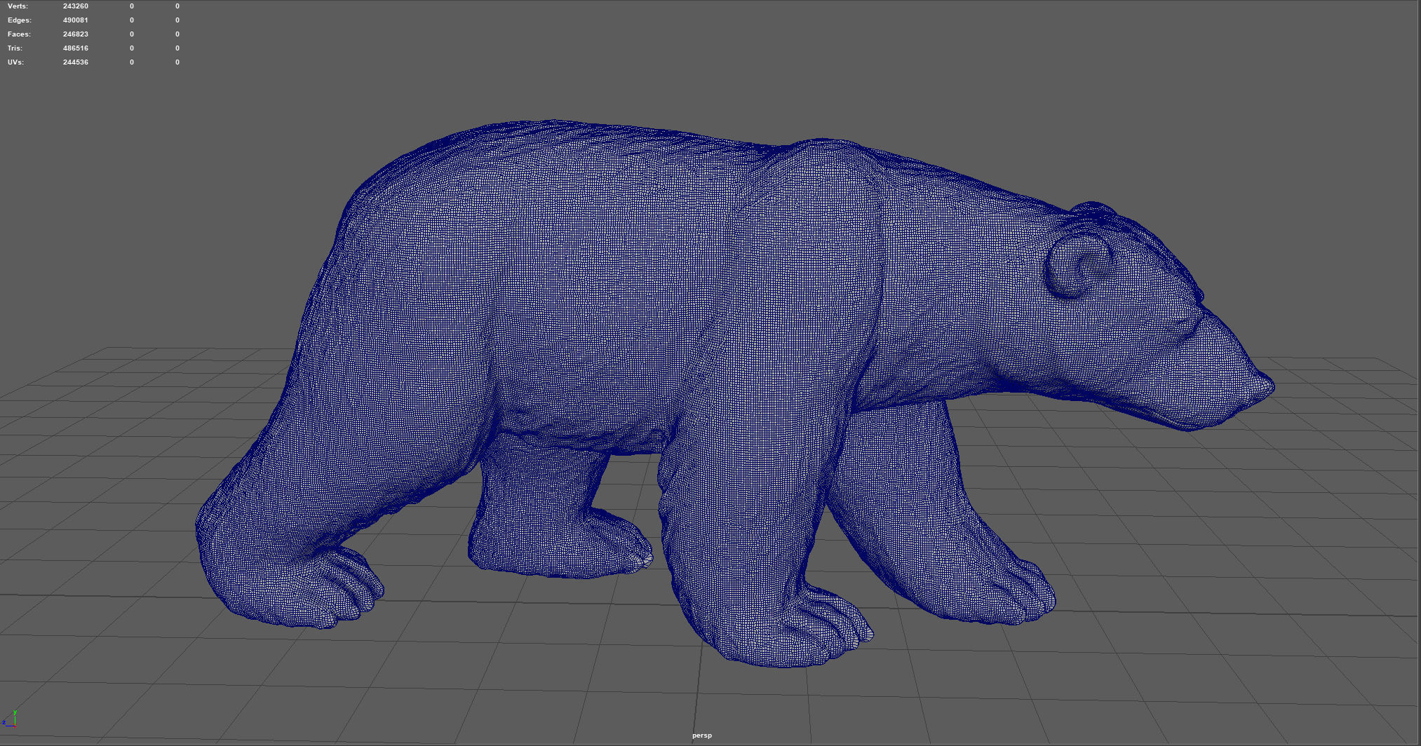 POLAR BEAR Low-poly 3D model_4