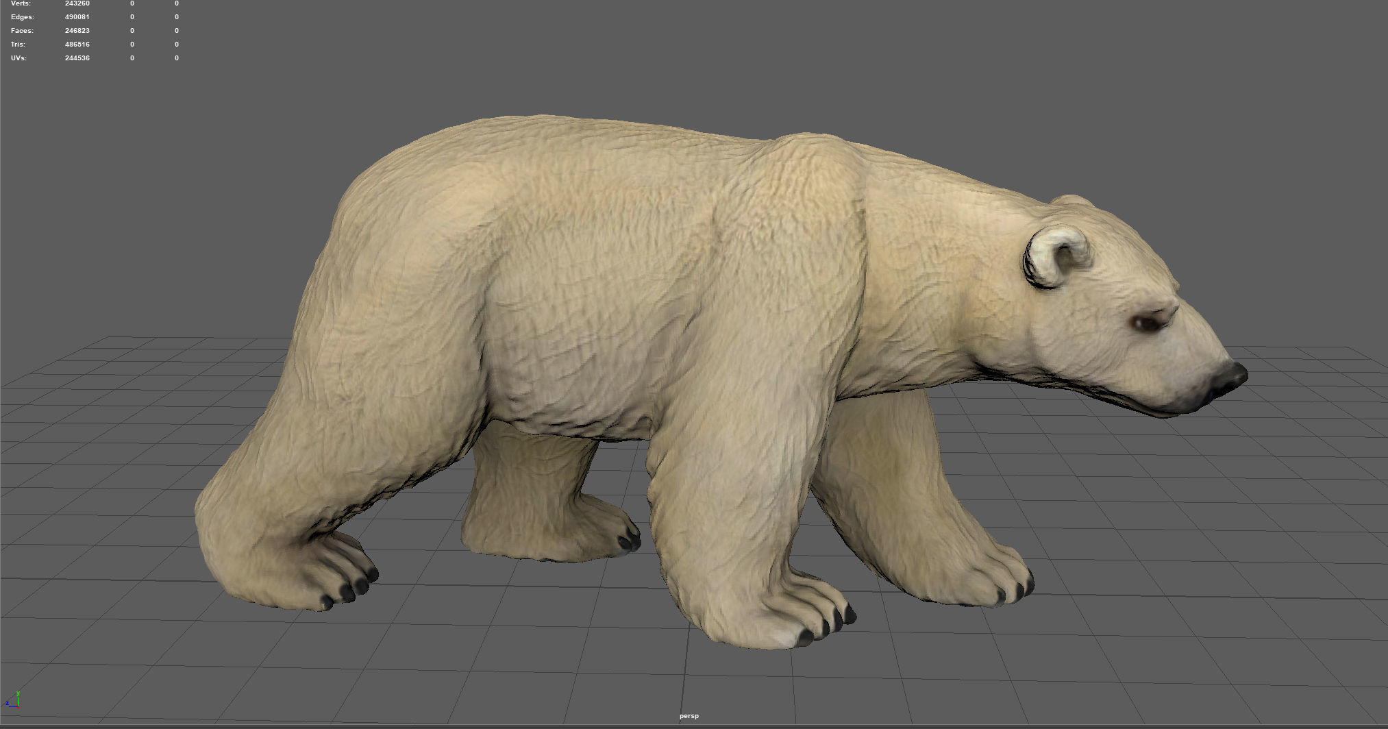 POLAR BEAR Low-poly 3D model_2