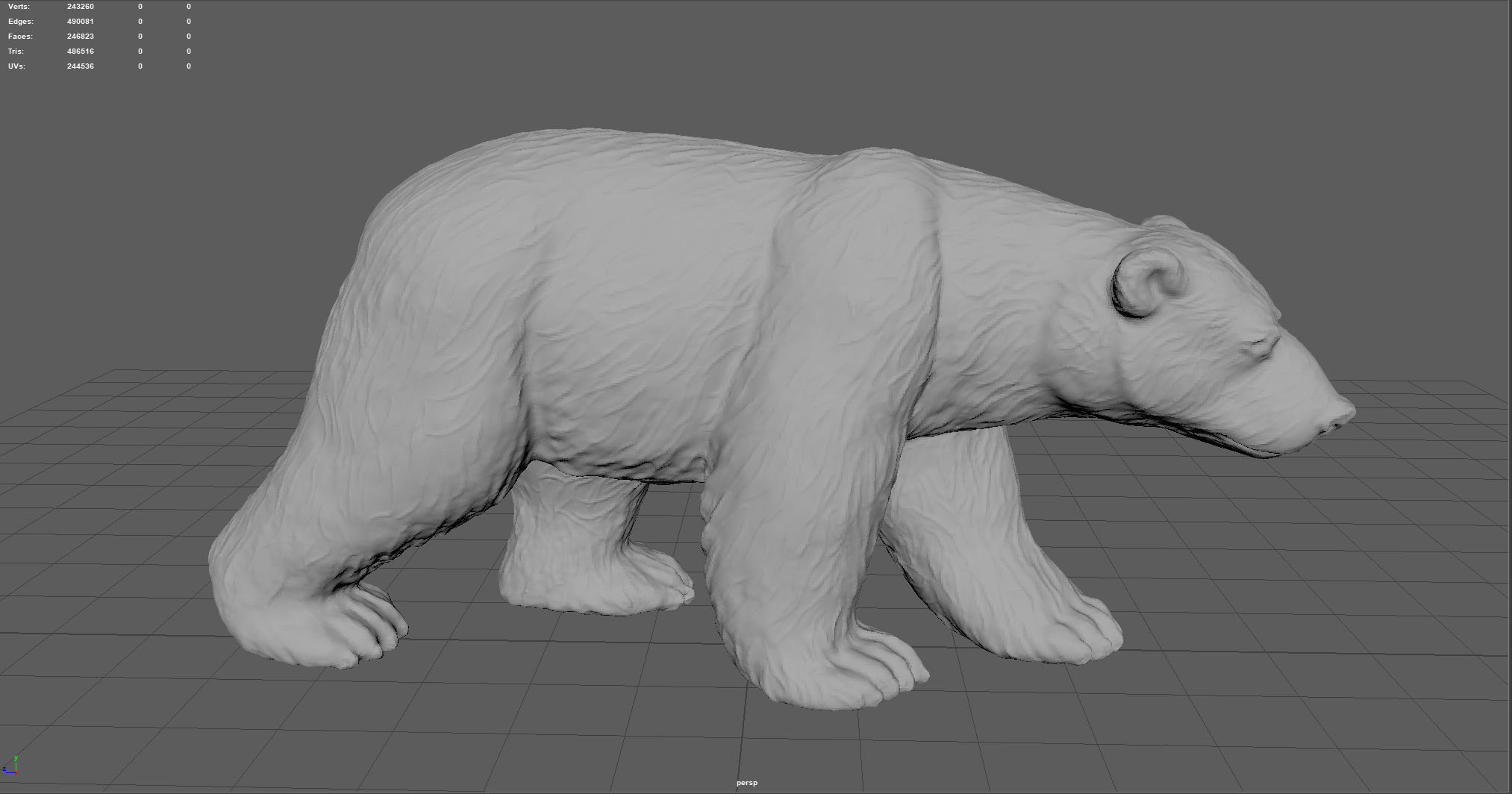 POLAR BEAR Low-poly 3D model_3