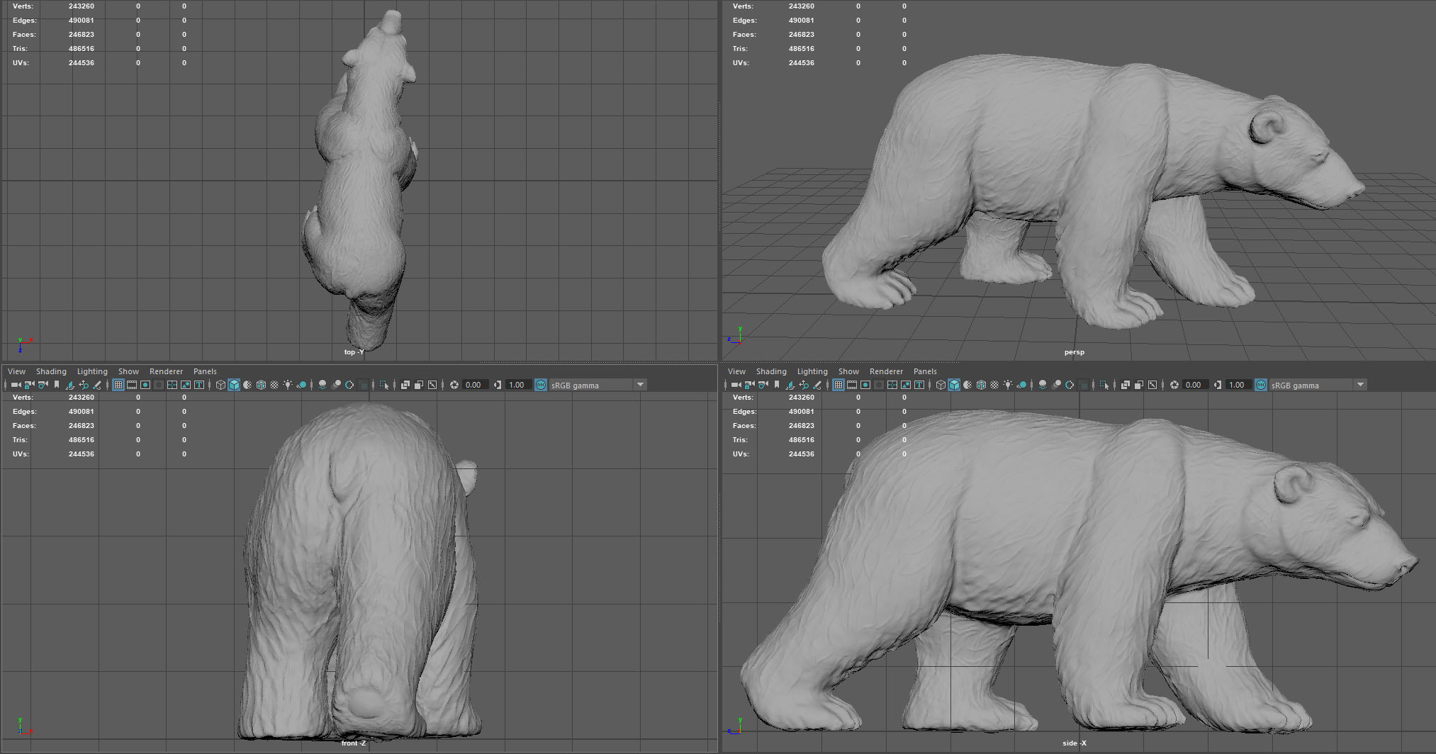 POLAR BEAR Low-poly 3D model_9
