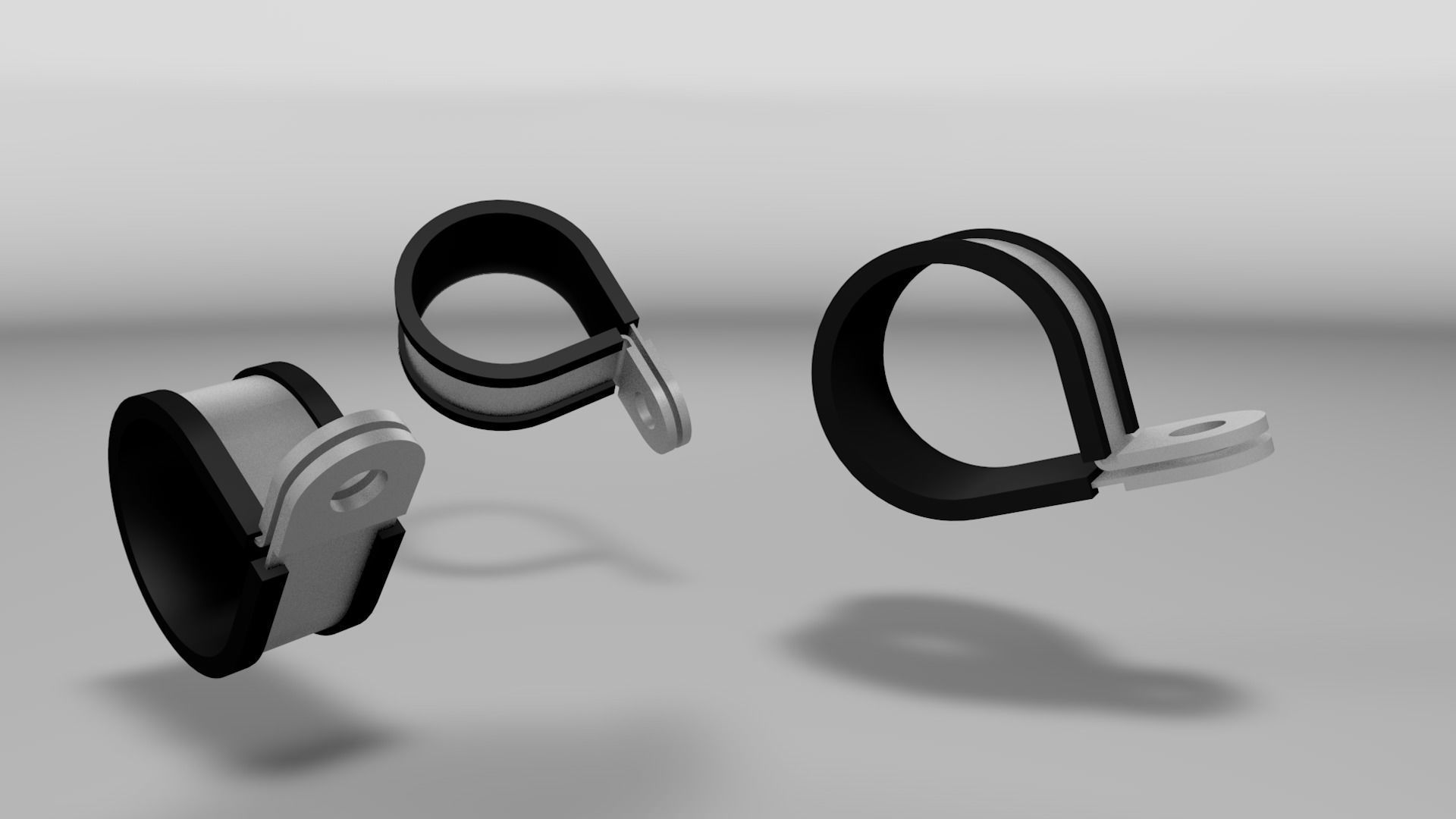 Steel clamp with rubber protection Low-poly 3D model_11