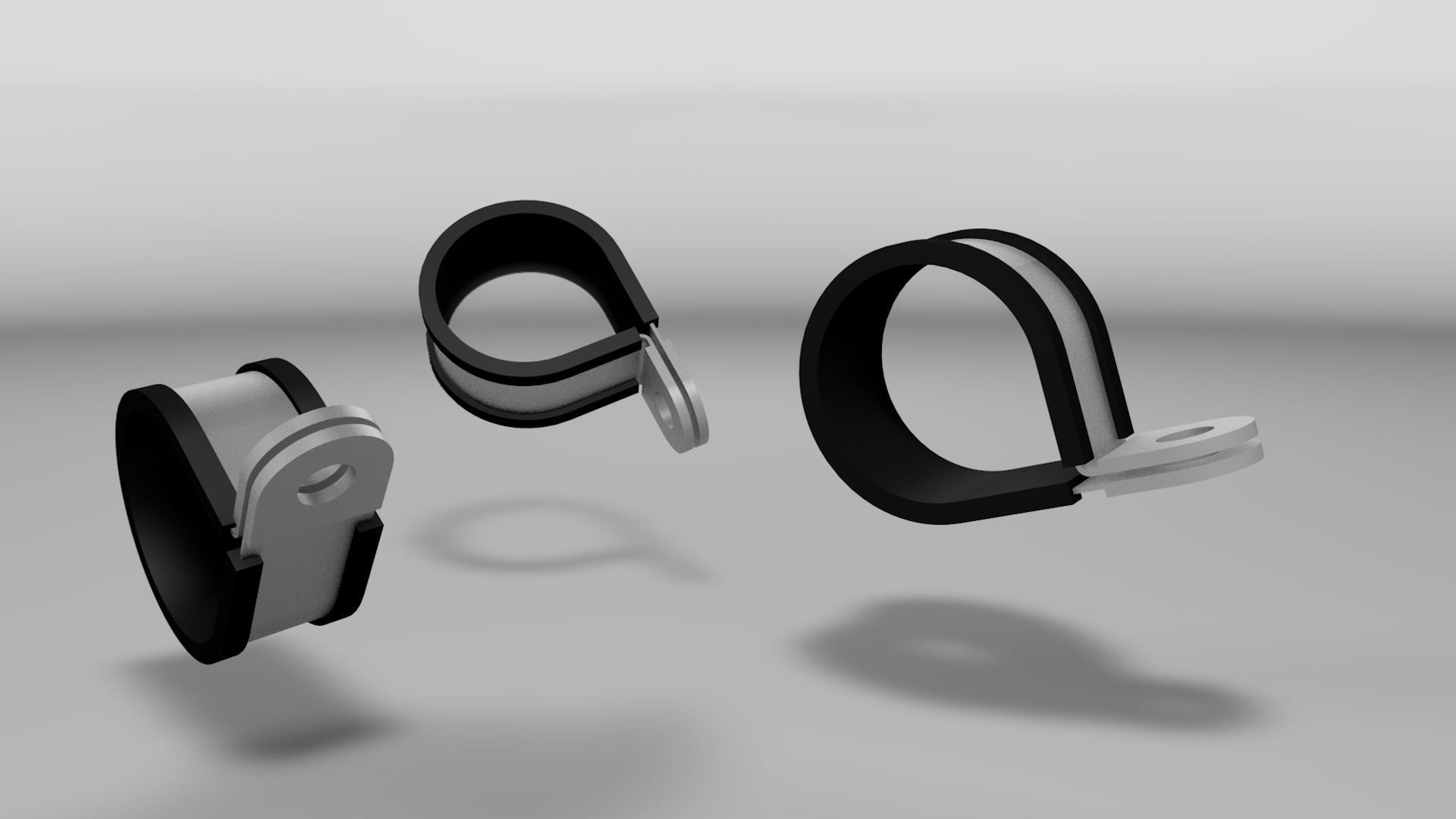 Steel clamp with rubber protection Low-poly 3D model_12