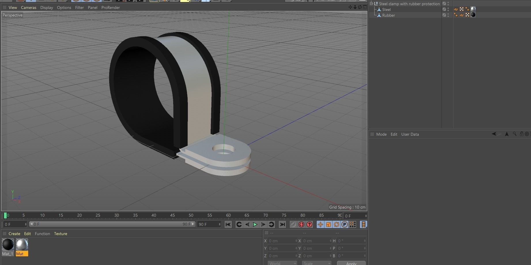 Steel clamp with rubber protection Low-poly 3D model_10