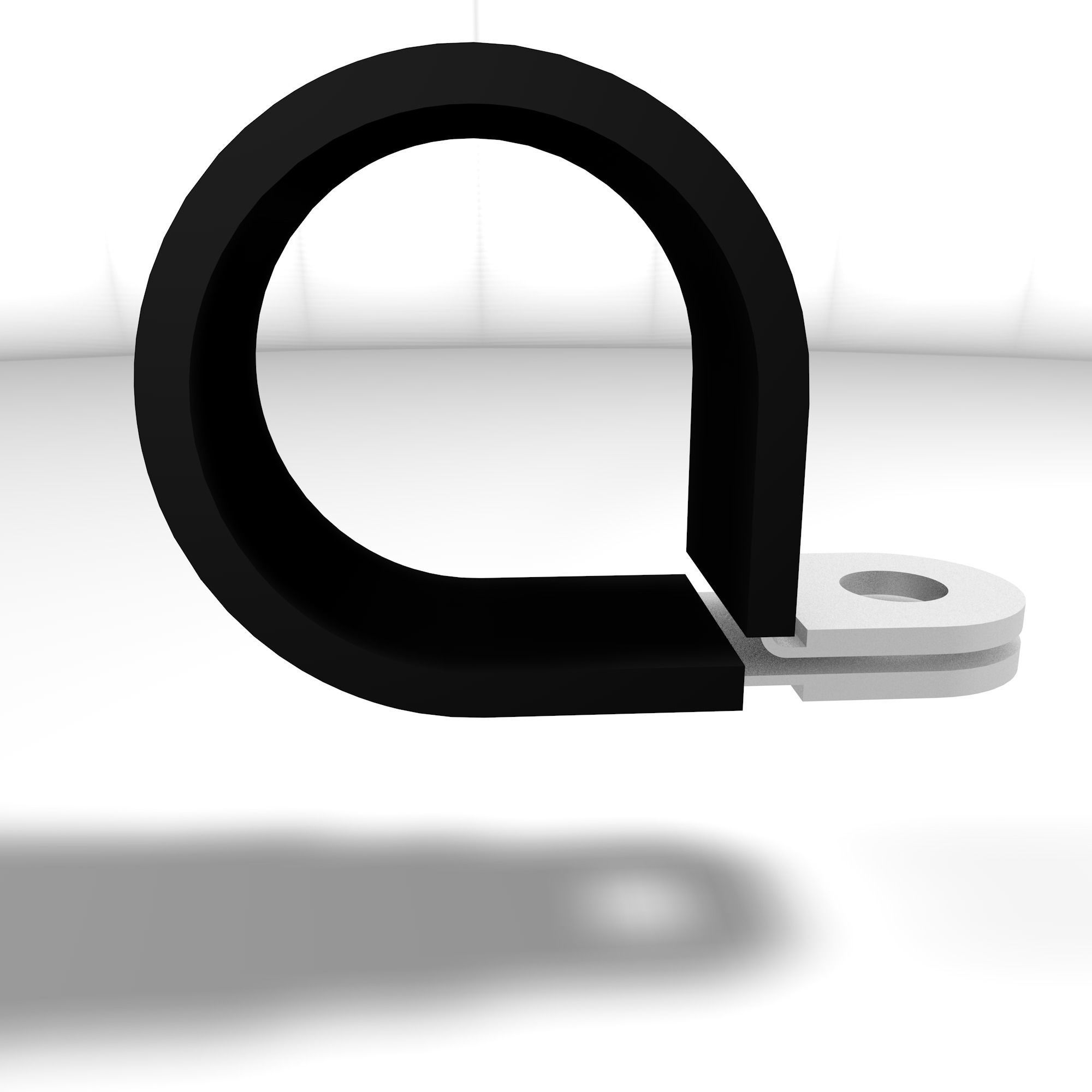 Steel clamp with rubber protection Low-poly 3D model_2