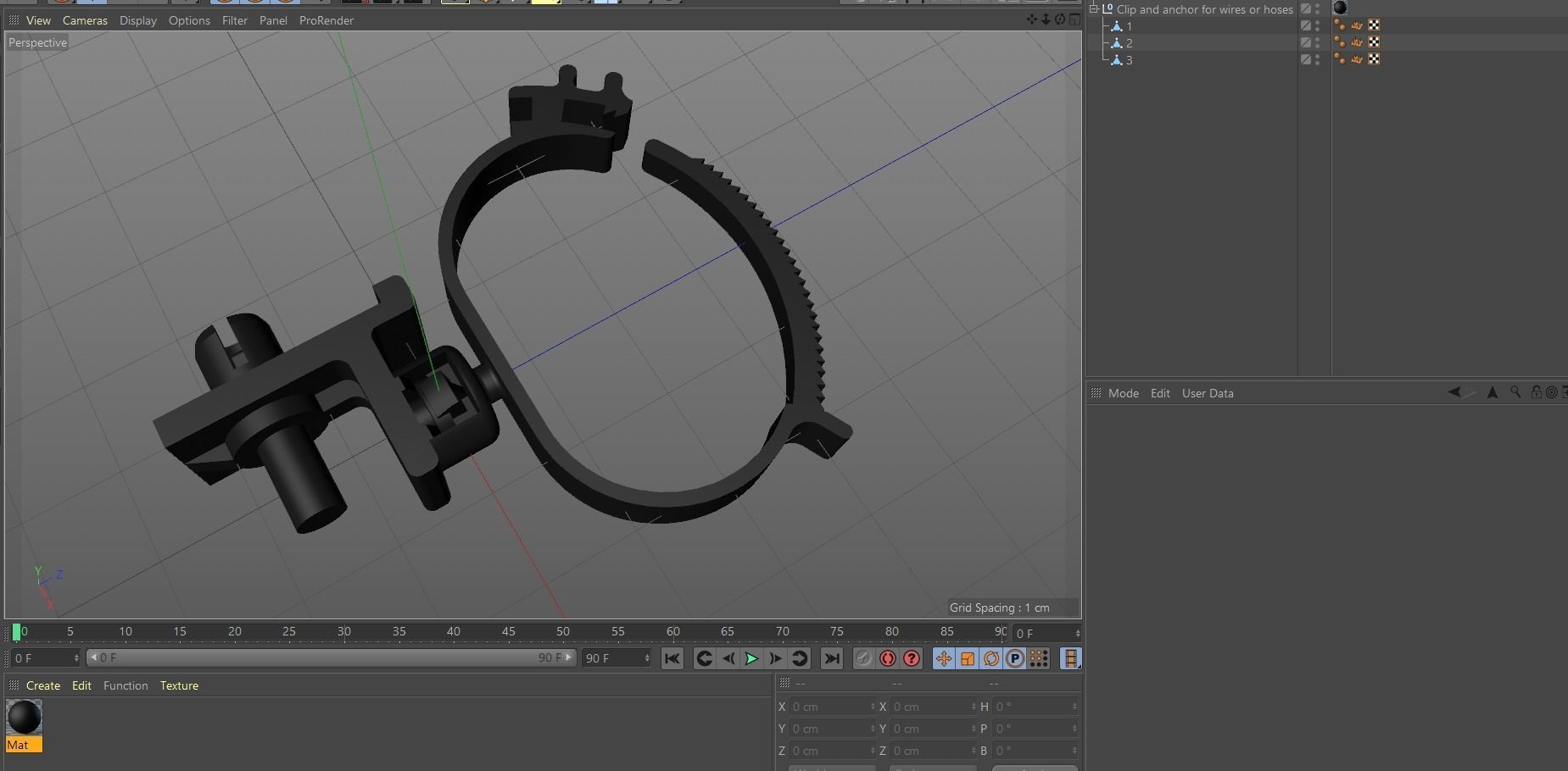 Clip for wires Low-poly 3D model_7