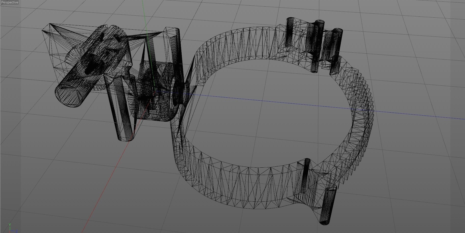 Clip for wires Low-poly 3D model_2