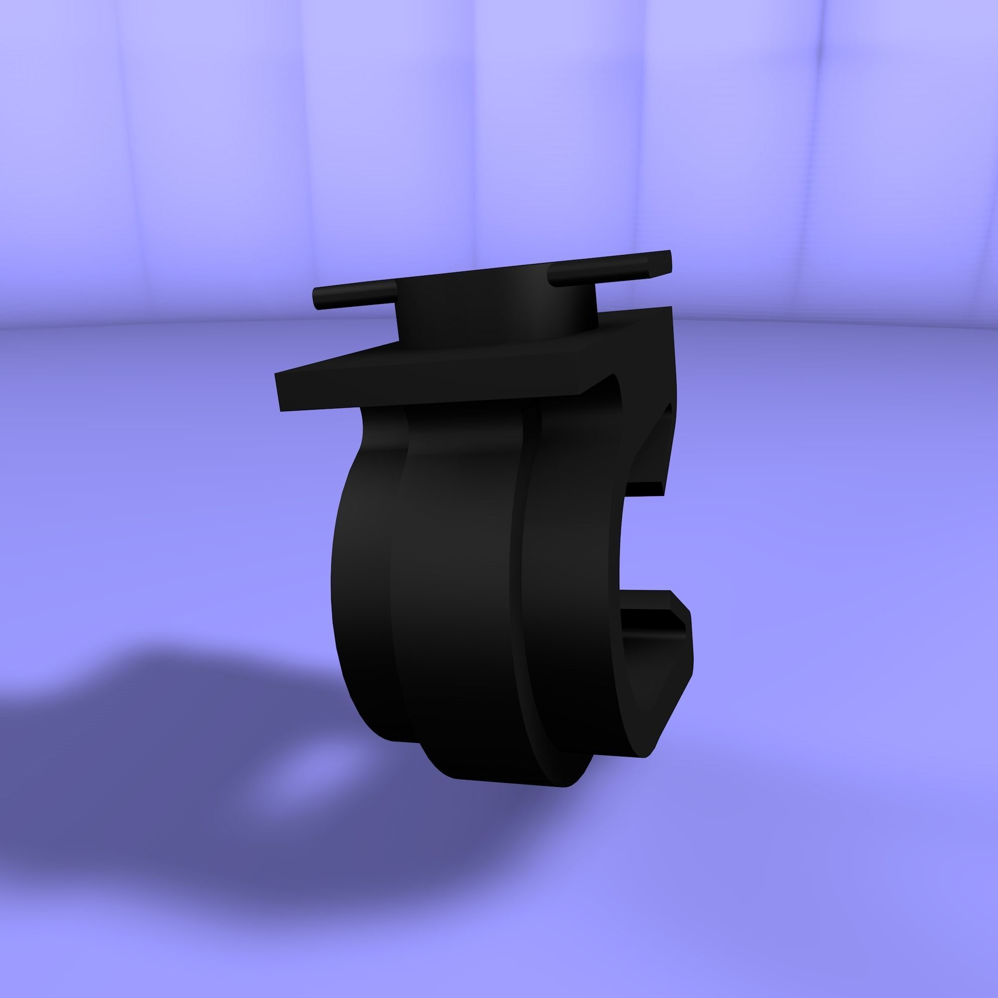 Twist and lock clip Low-poly 3D model_4