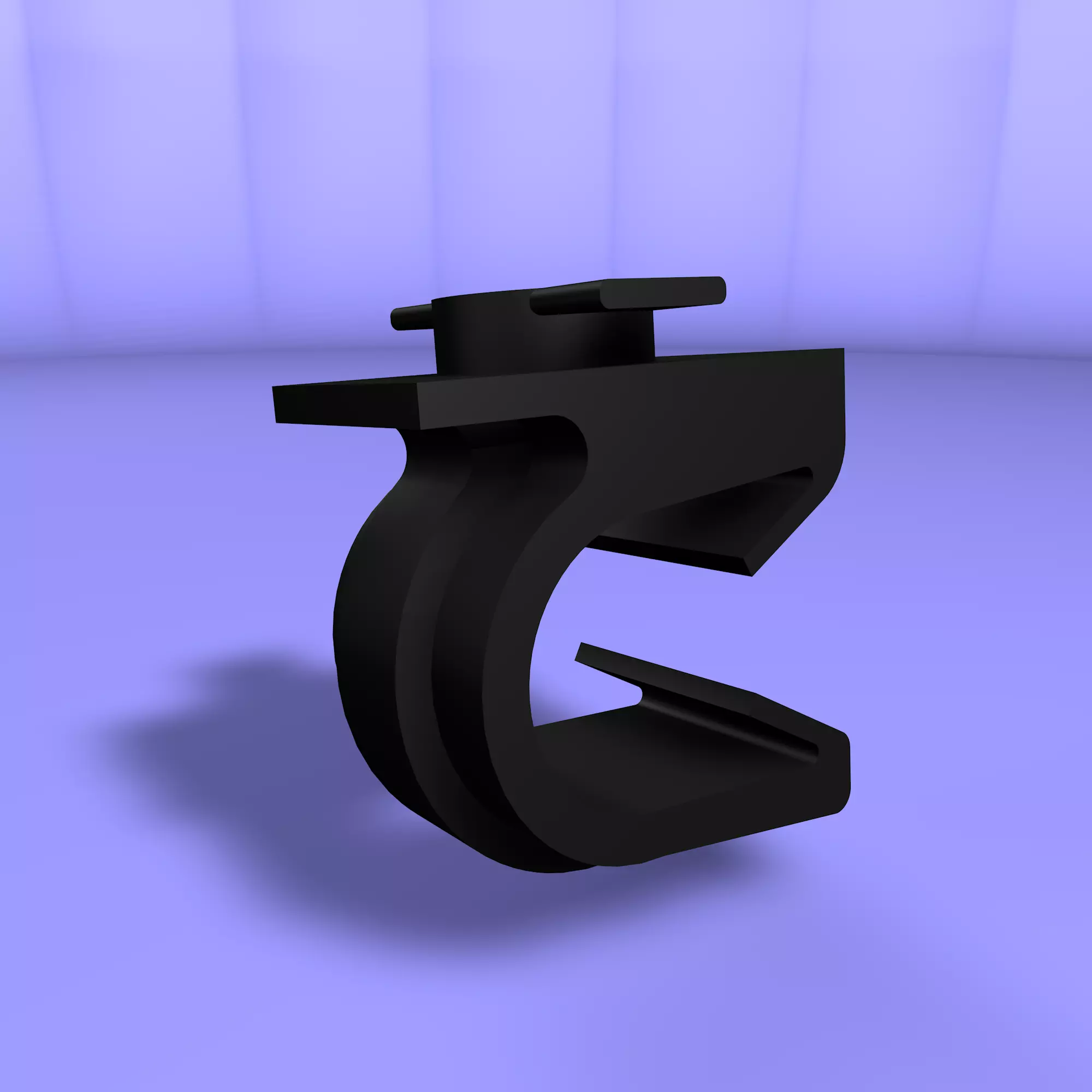Twist and lock clip Low-poly 3D model_0