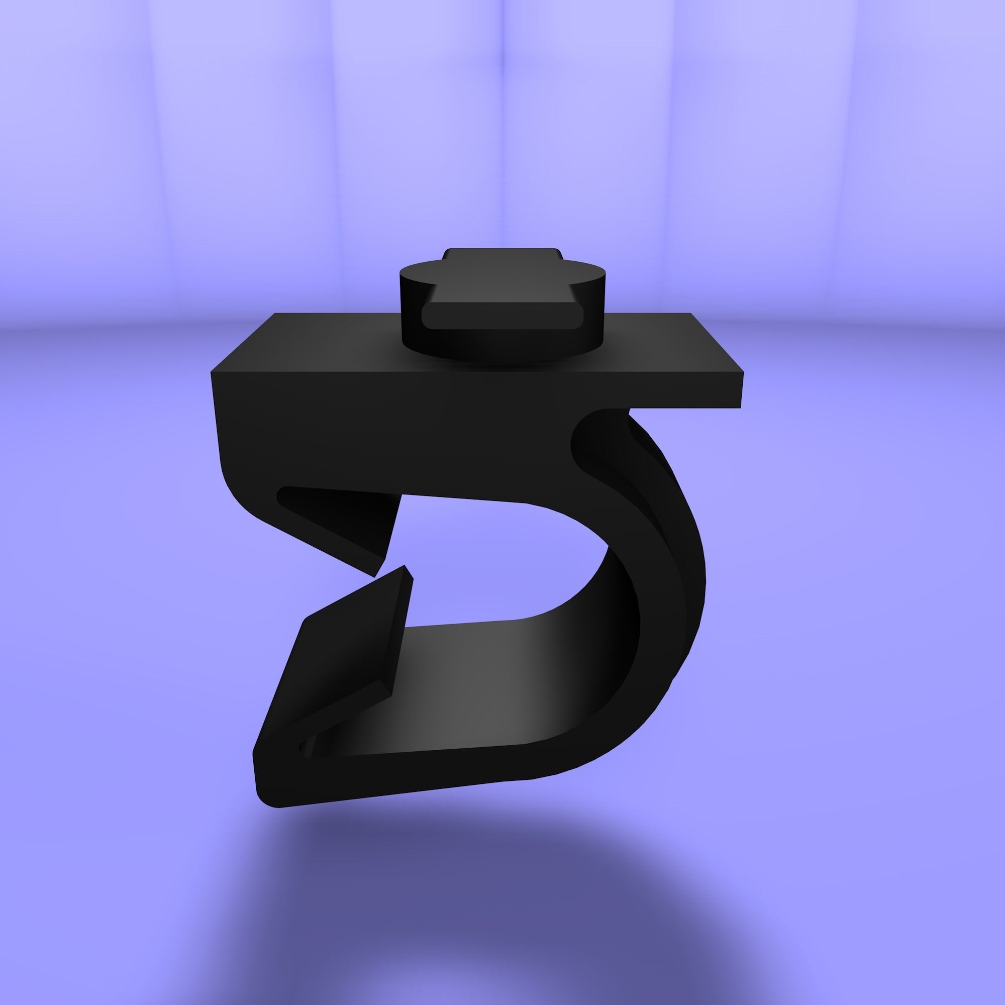 Twist and lock clip Low-poly 3D model_3