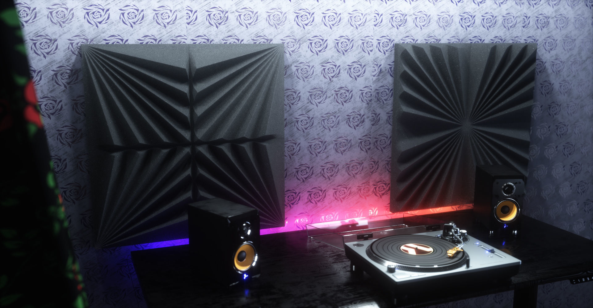 Acoustic Panels Kitbash Pack Low-poly 3D model_16