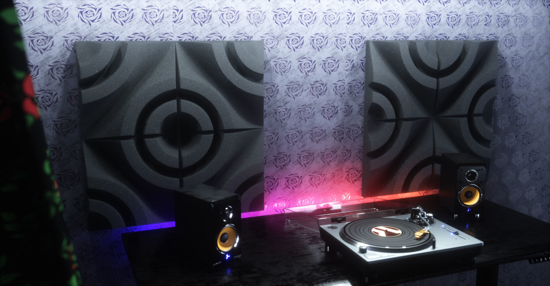 Acoustic Panels Kitbash Pack Low-poly 3D model_18