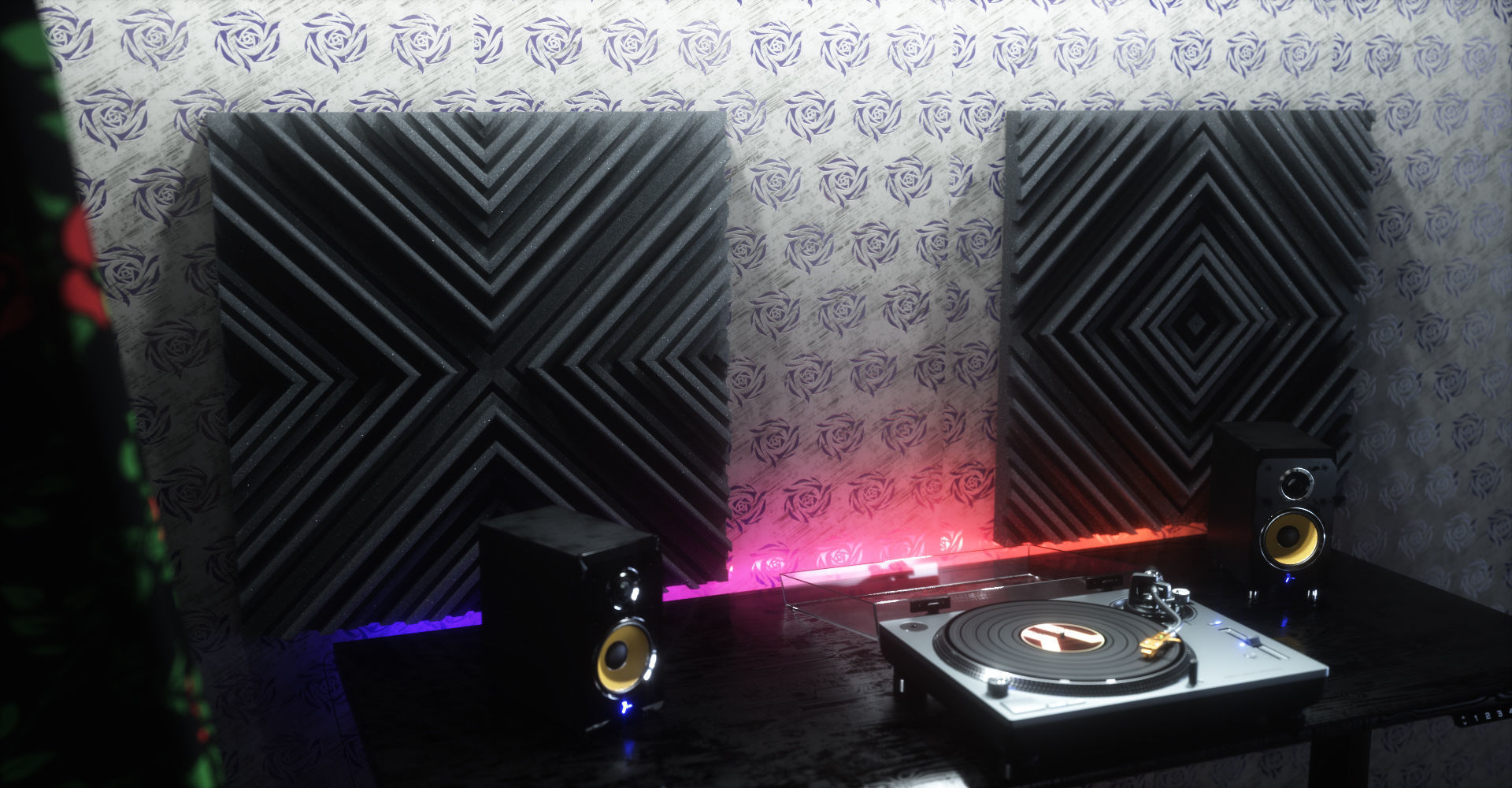 Acoustic Panels Kitbash Pack Low-poly 3D model_10