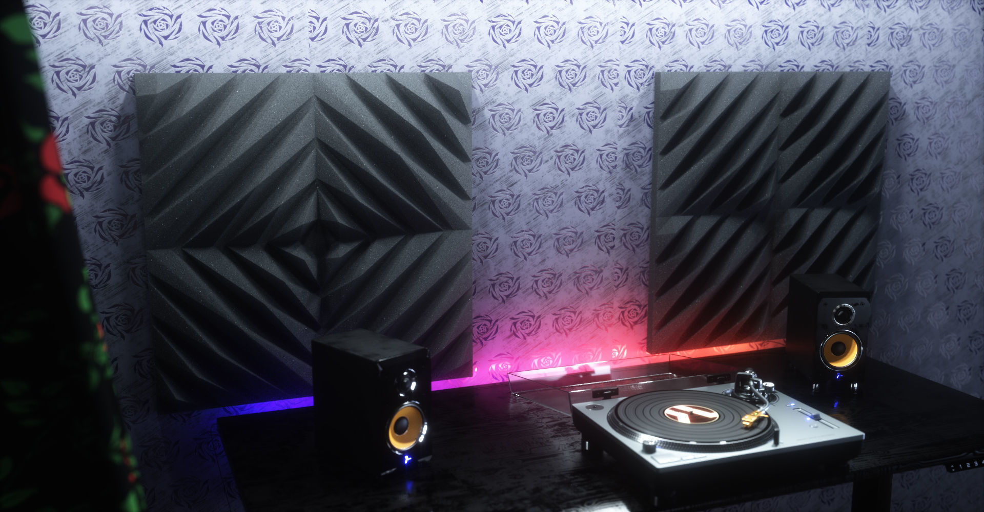Acoustic Panels Kitbash Pack Low-poly 3D model_15