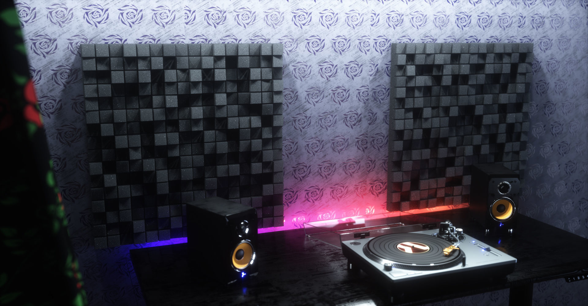 Acoustic Panels Kitbash Pack Low-poly 3D model_19