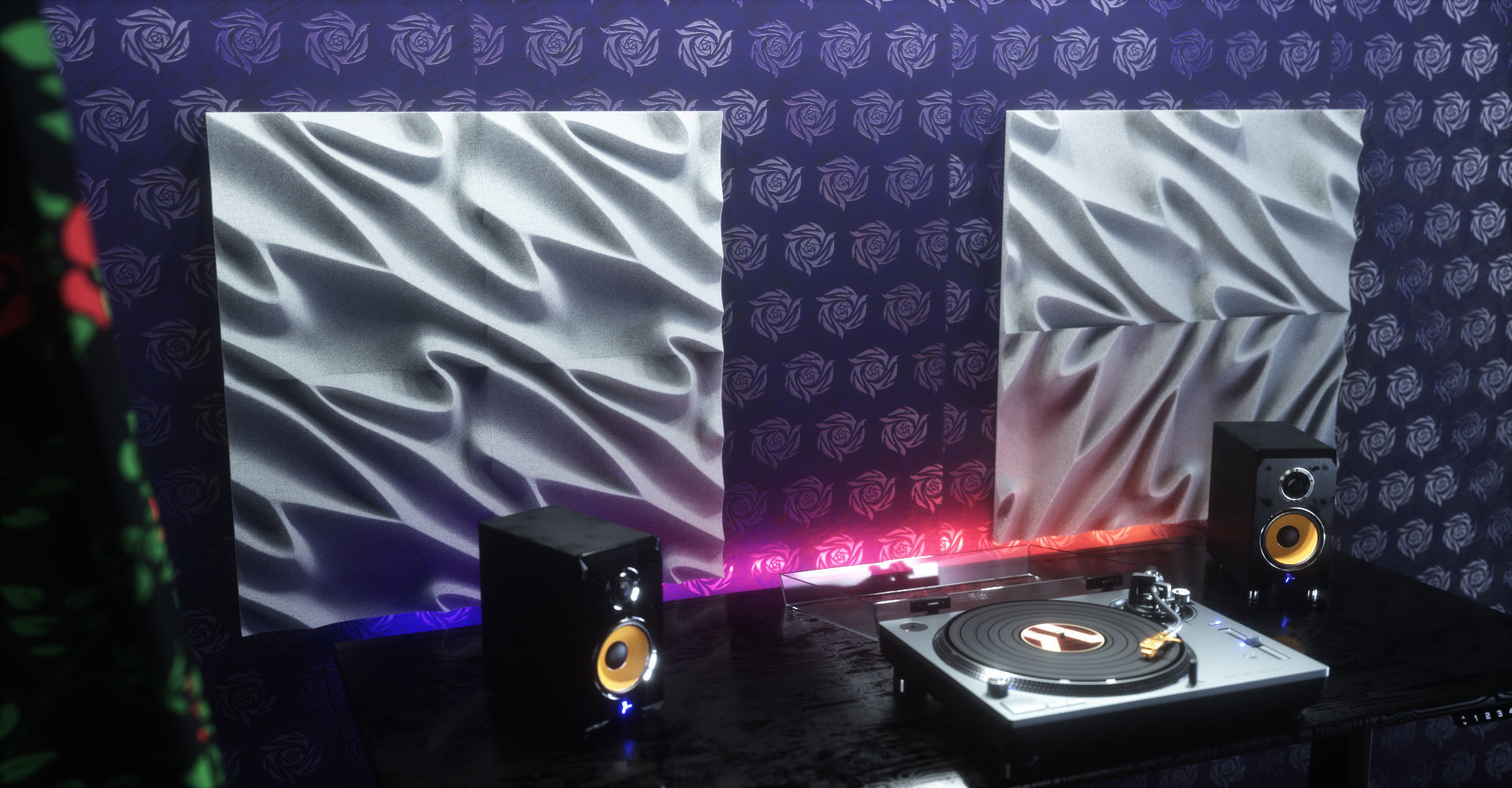 Acoustic Panels Kitbash Pack Low-poly 3D model_11
